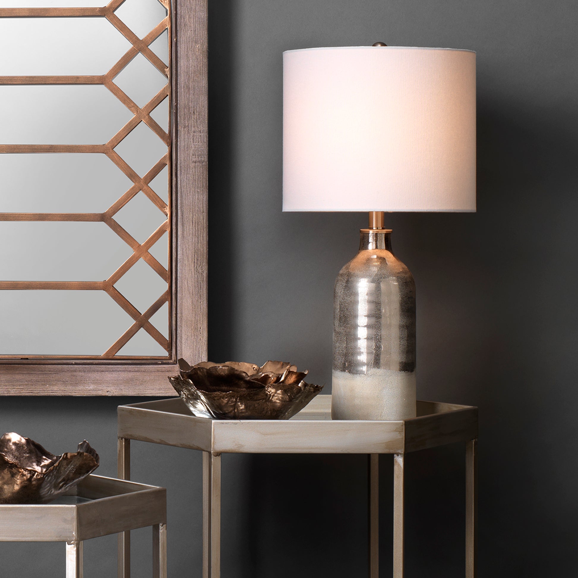 Varnish Ceramic Table Lamp, Silver by Jamie Young