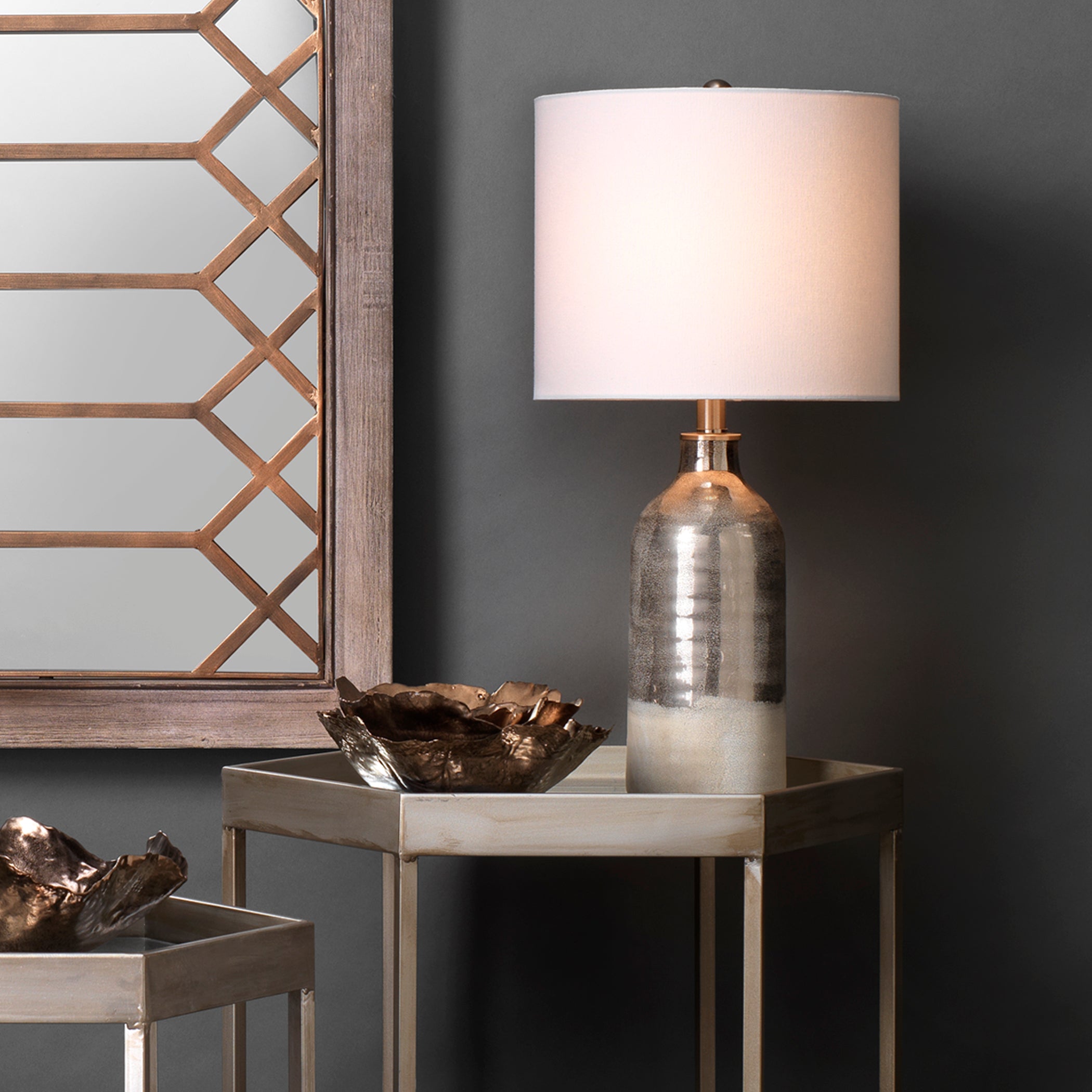 Varnish Ceramic Table Lamp, Silver by Jamie Young