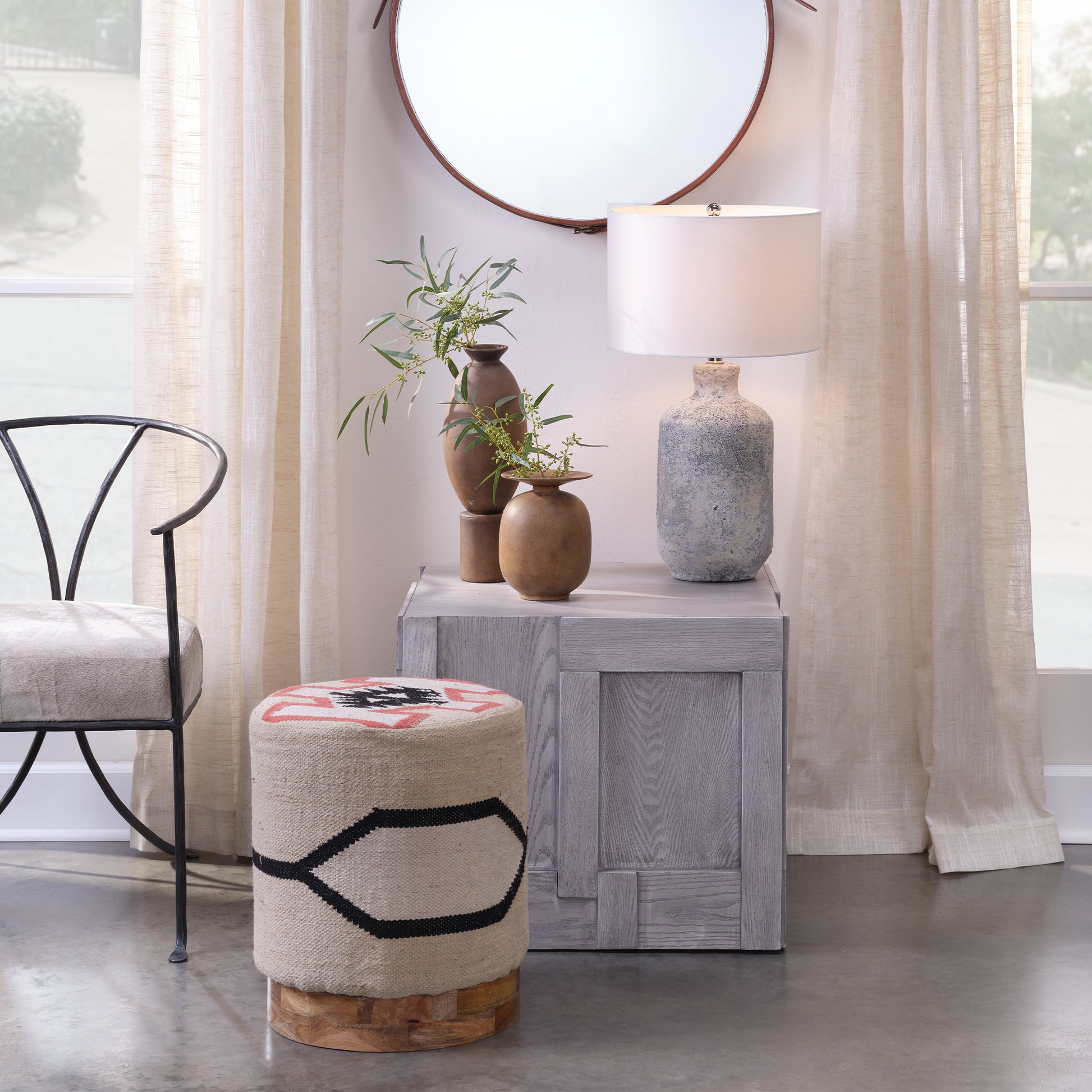 Blaire Ceramic Table Lamp, Grey by Jamie Young