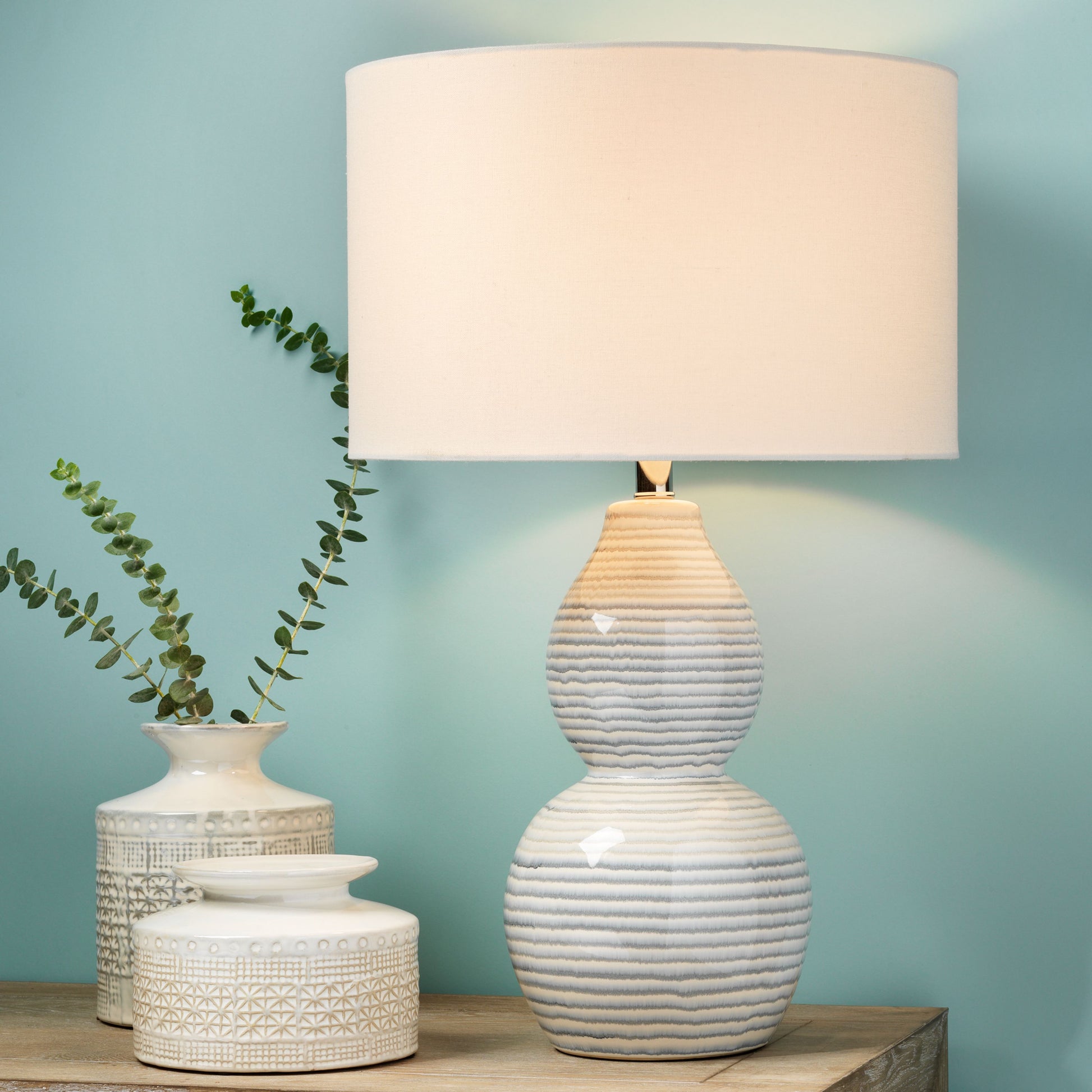 Catalina Ceramic Wave Table Lamp by Jamie Young