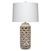 Flora Resin Table Lamp, White Wash by Ivory & Olive