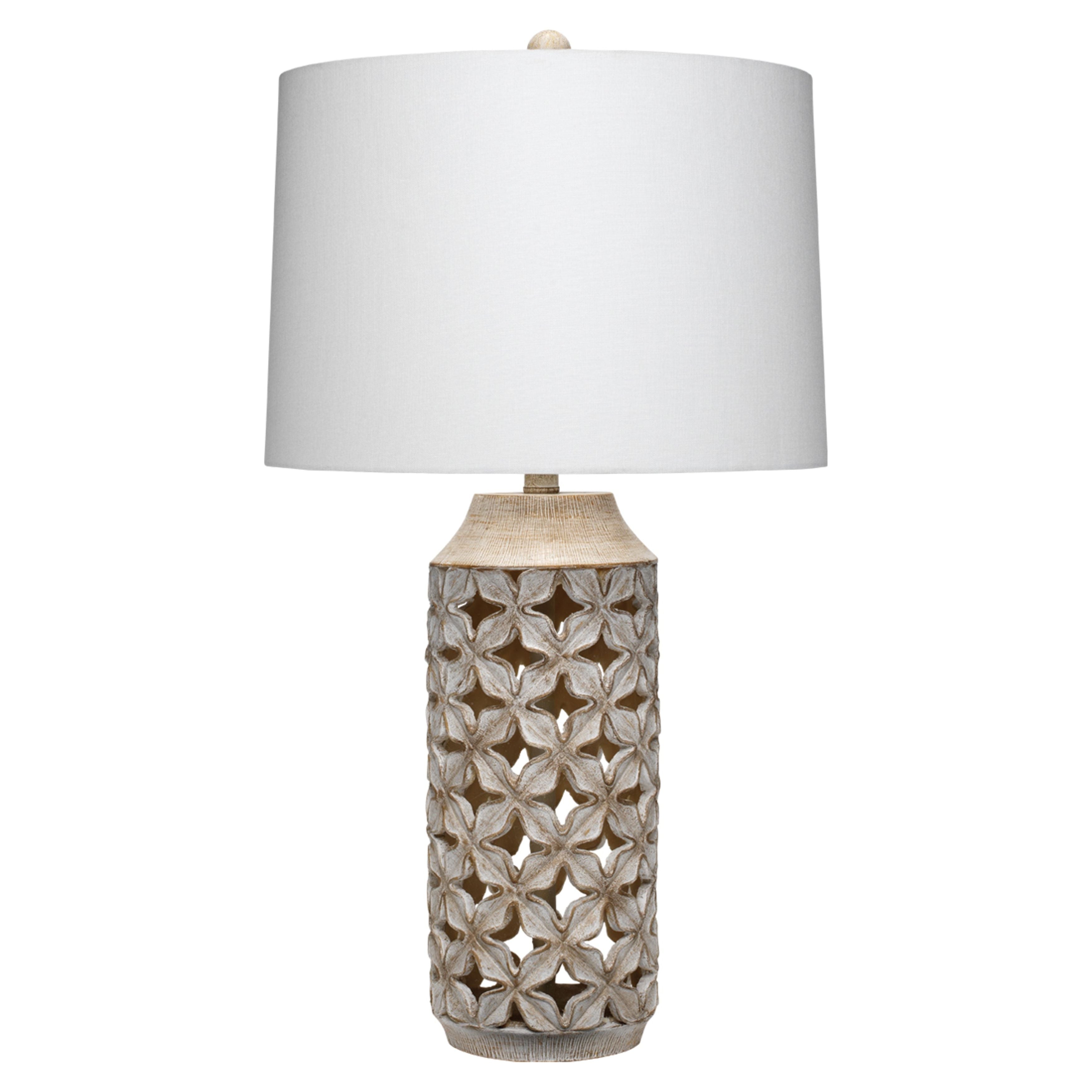 Flora Resin Table Lamp, White Wash by Jamie Young