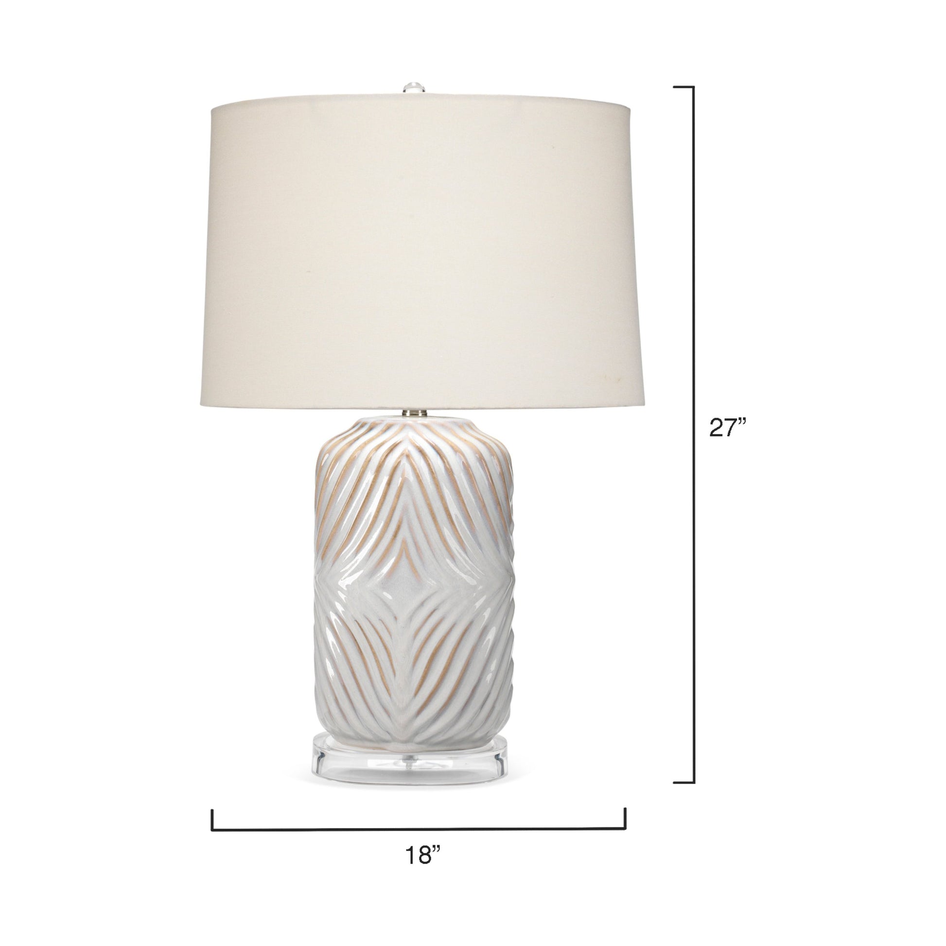 Harper Ceramic Table Lamp, White by Jamie Young