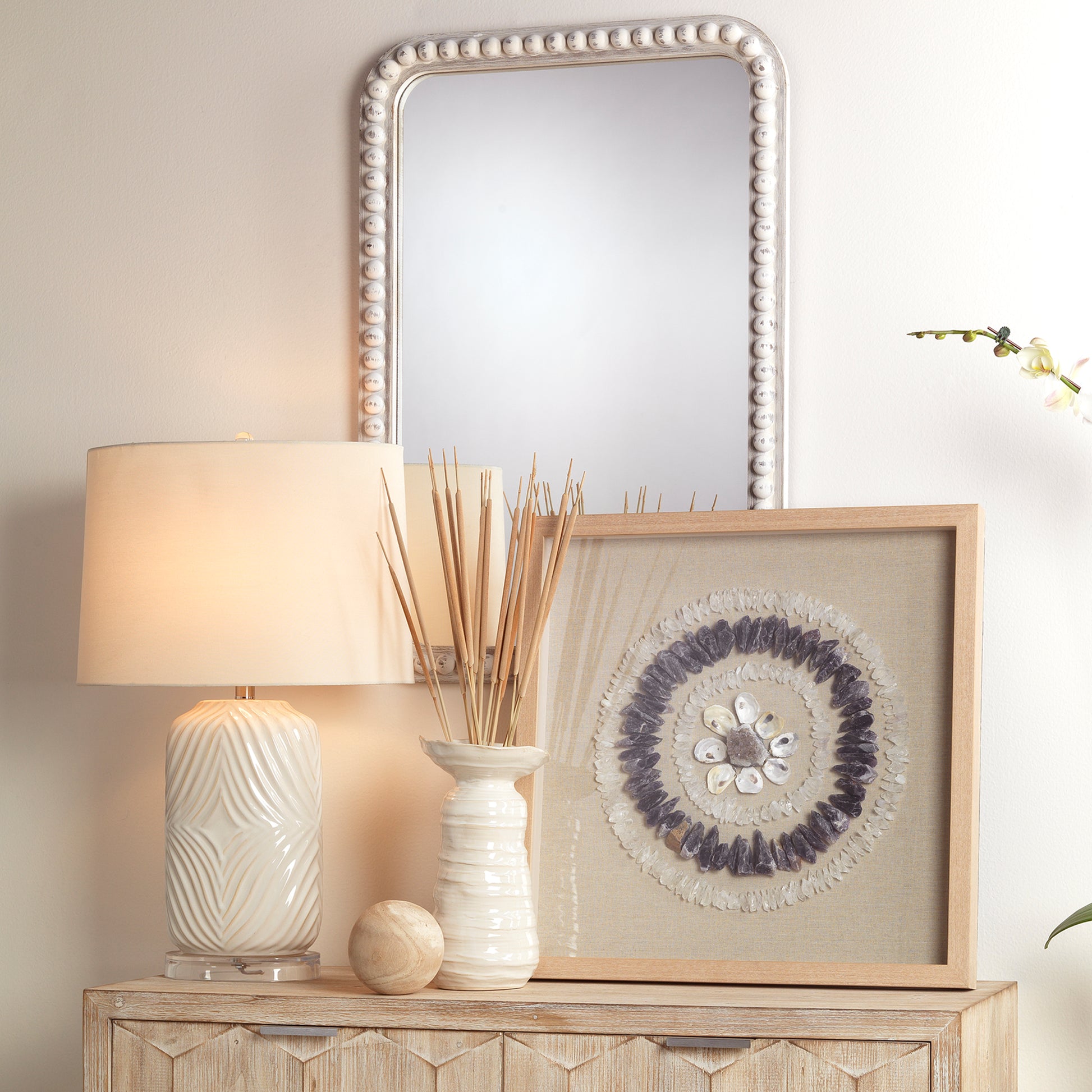Harper Ceramic Table Lamp, White by Jamie Young