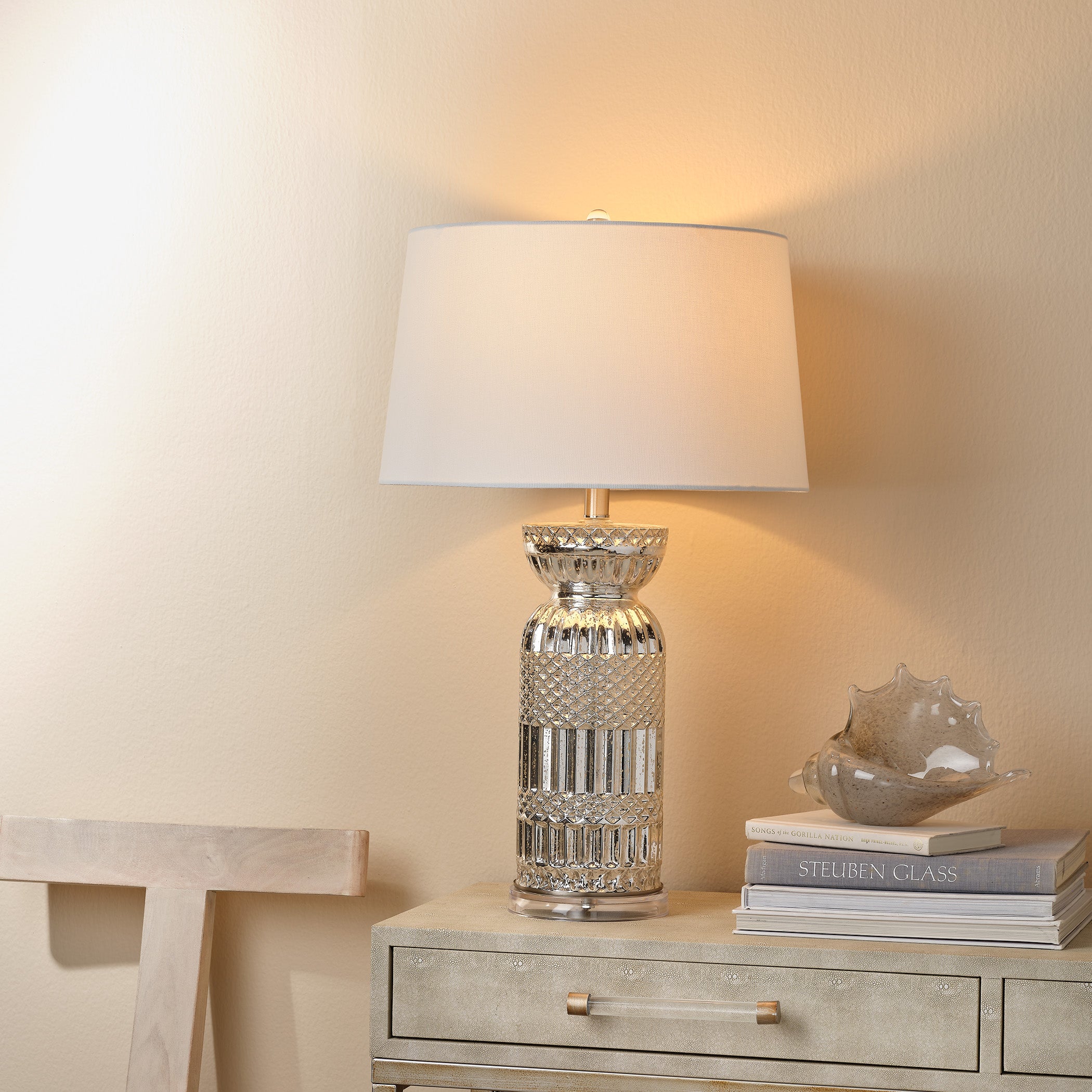 Isla Glass Table Lamp, Silver by Jamie Young
