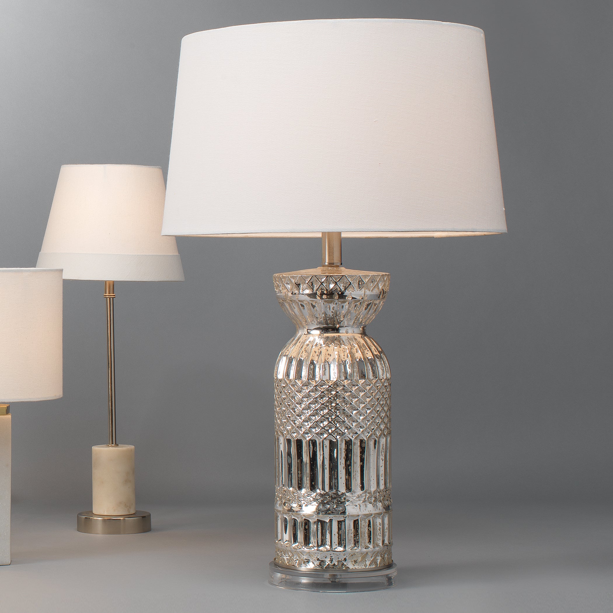Isla Glass Table Lamp, Silver by Jamie Young