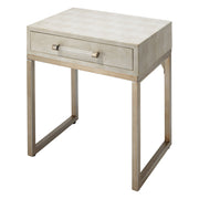 Kain Faux Shagreen Side Table, Cream by Ivory & Olive