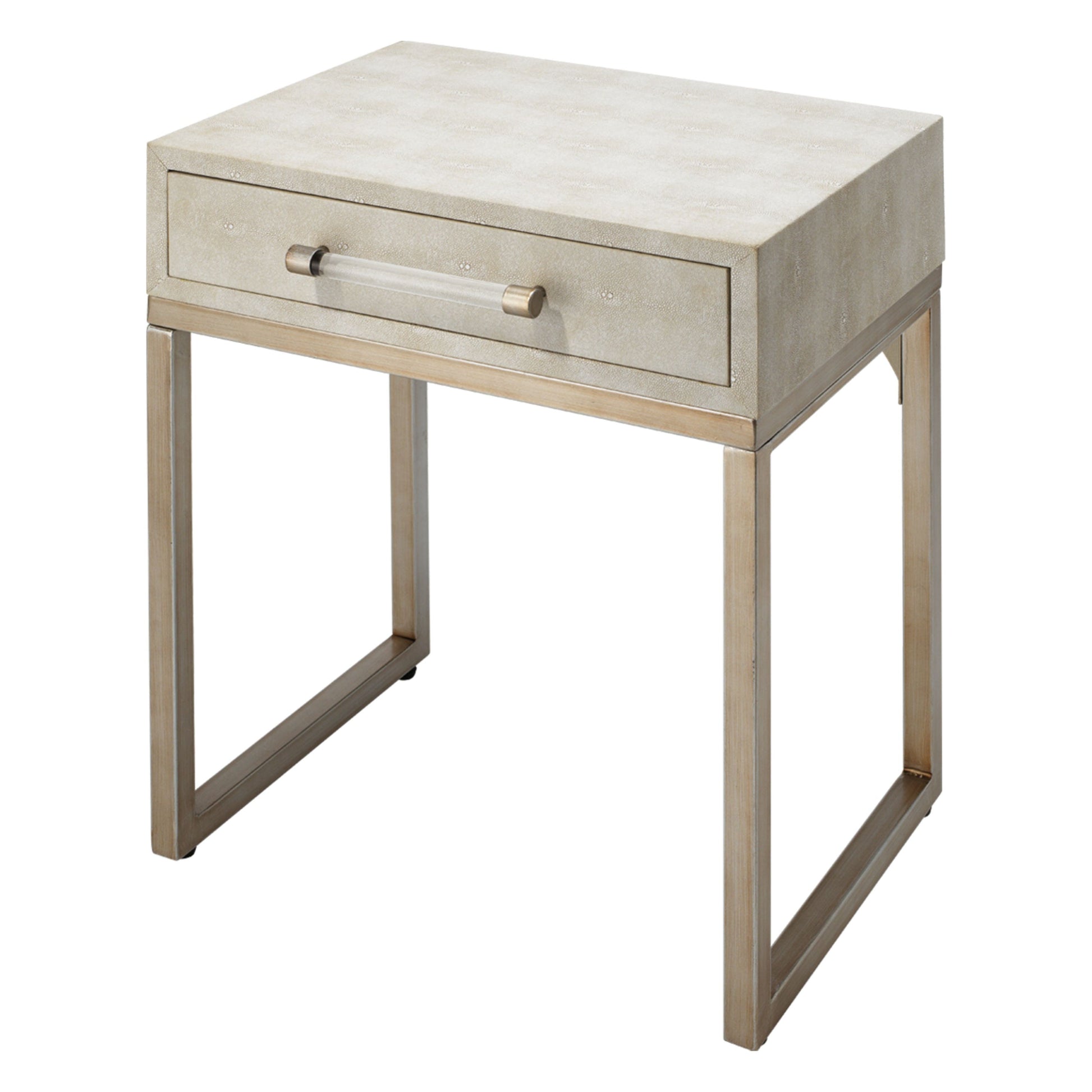 Kain Faux Shagreen Side Table, Cream by Ivory & Olive