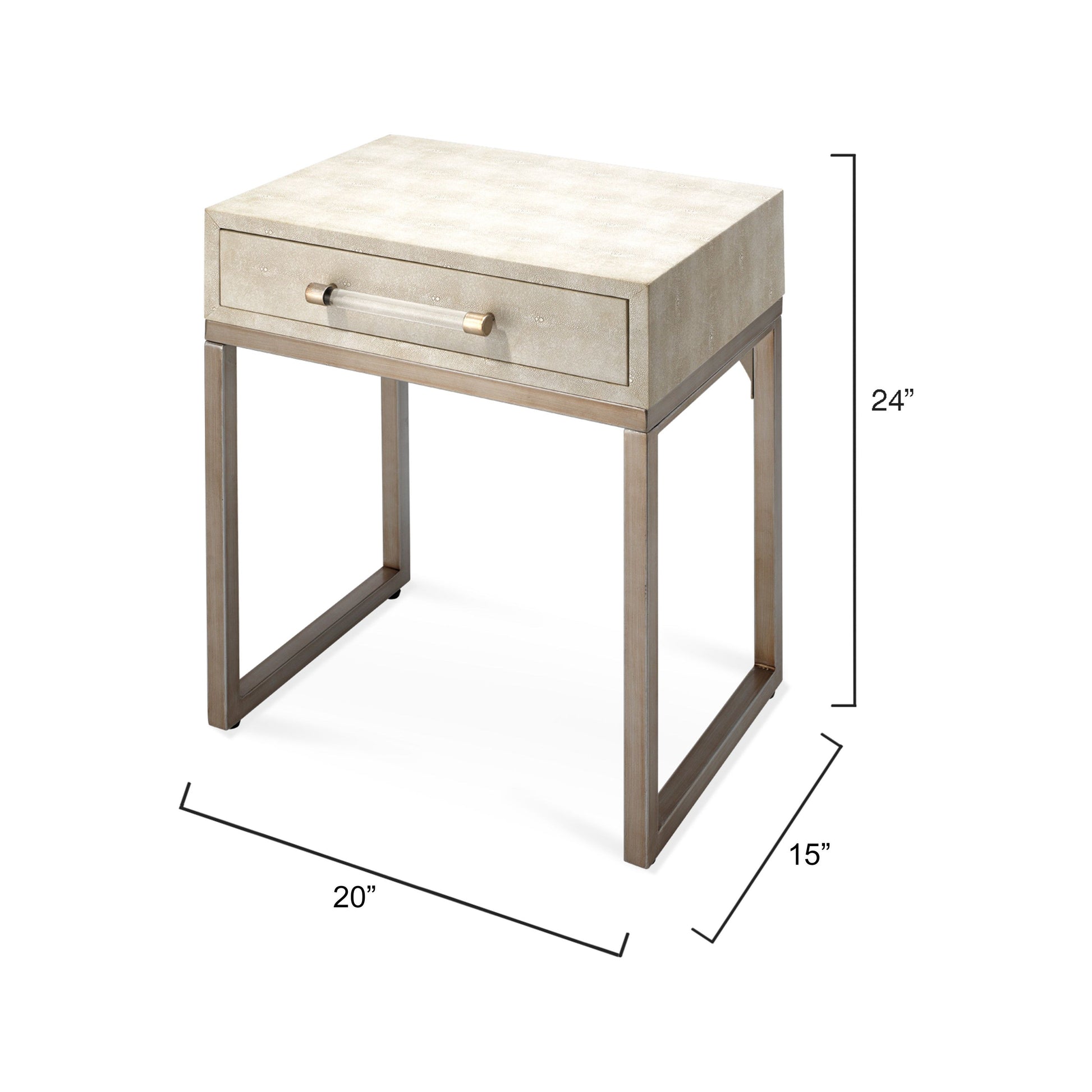 Kain Faux Shagreen Side Table, Cream by Ivory & Olive