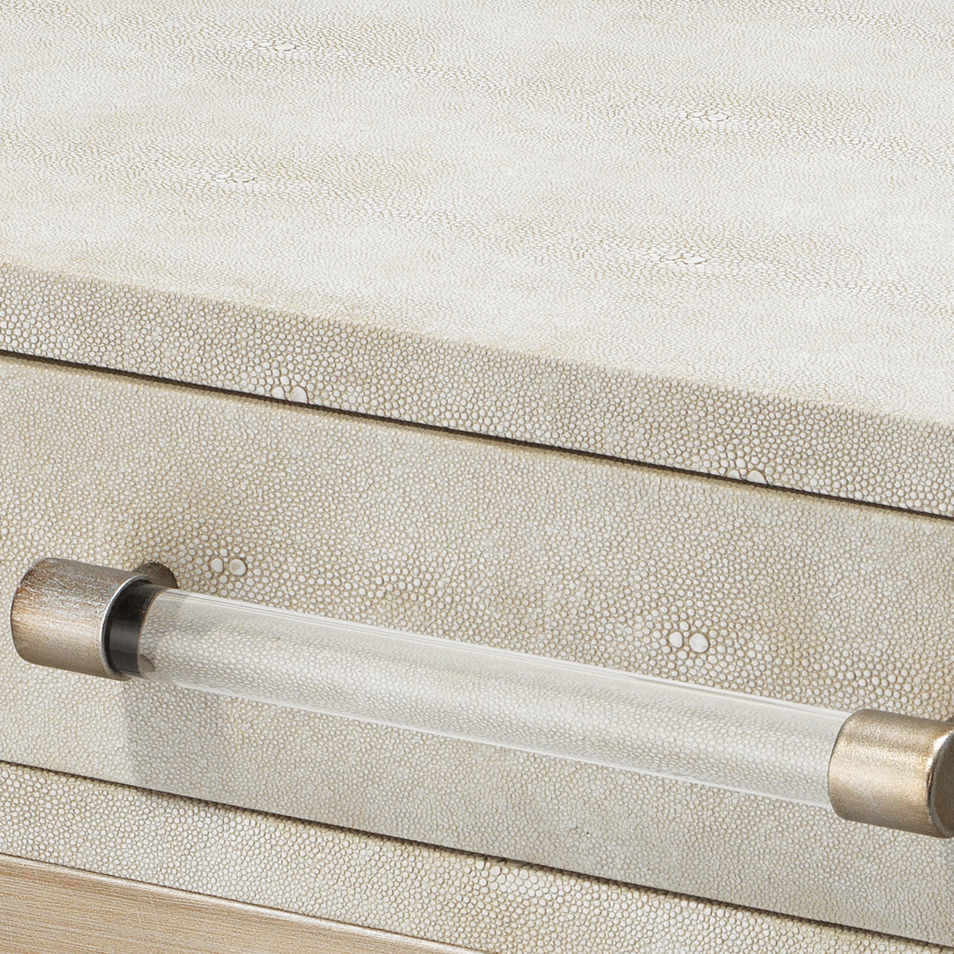 Kain Faux Shagreen Side Table, Cream by Ivory & Olive
