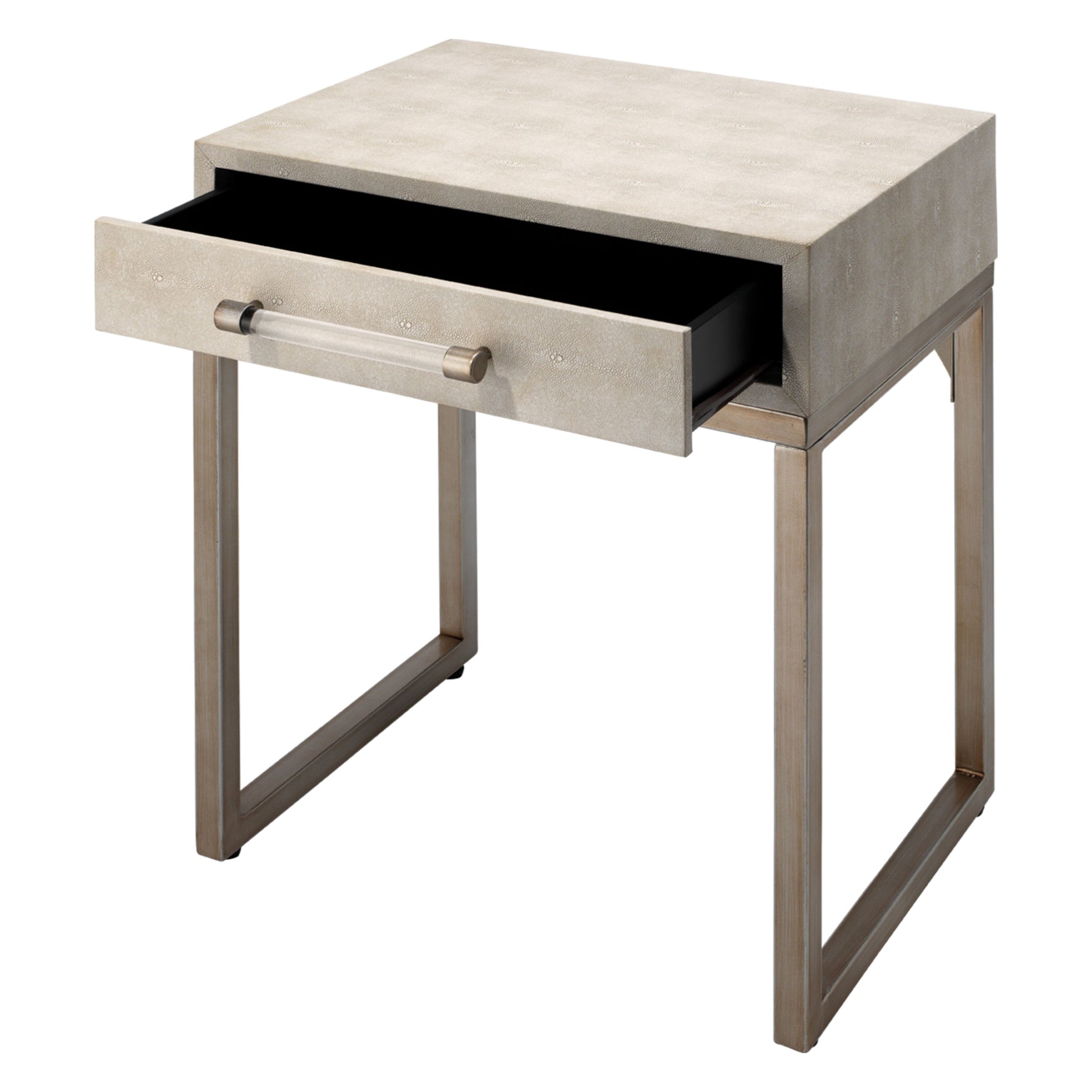 Kain Faux Shagreen Side Table, Cream by Ivory & Olive