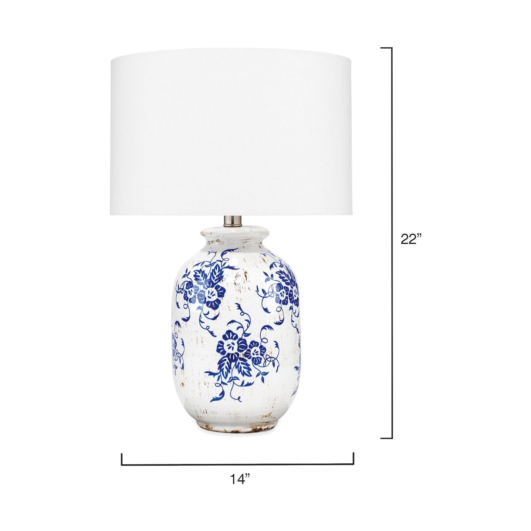 Ruth Ceramic Table Lamp, Blue by Jamie Young