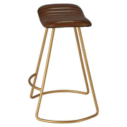 Theo Leather Counter Stool Brown by Ivory & Olive