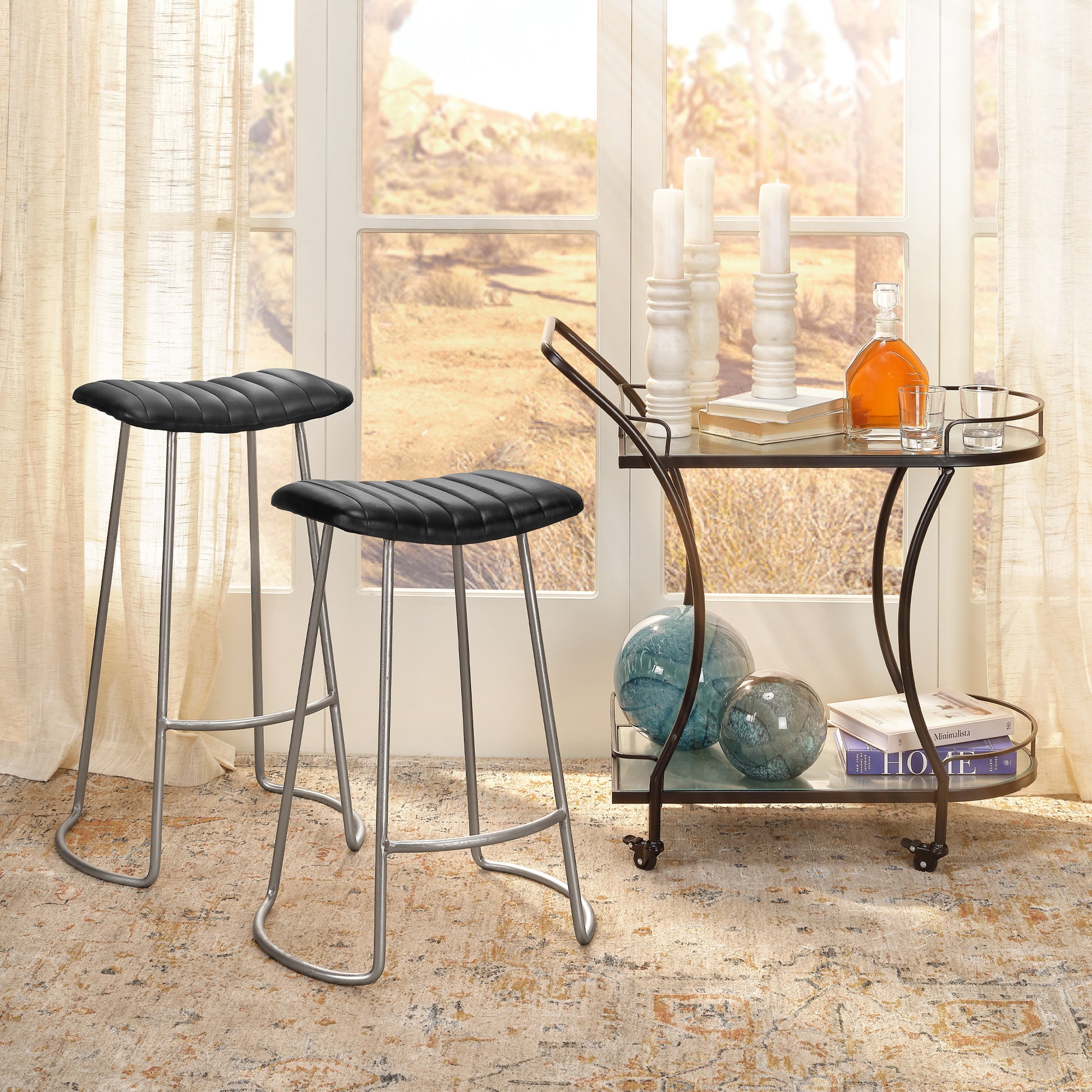 Theo Leather Counter Stool by Jamie Young