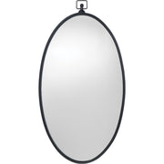 Wade Iron Oval Wall Mirror Black by Jamie Young