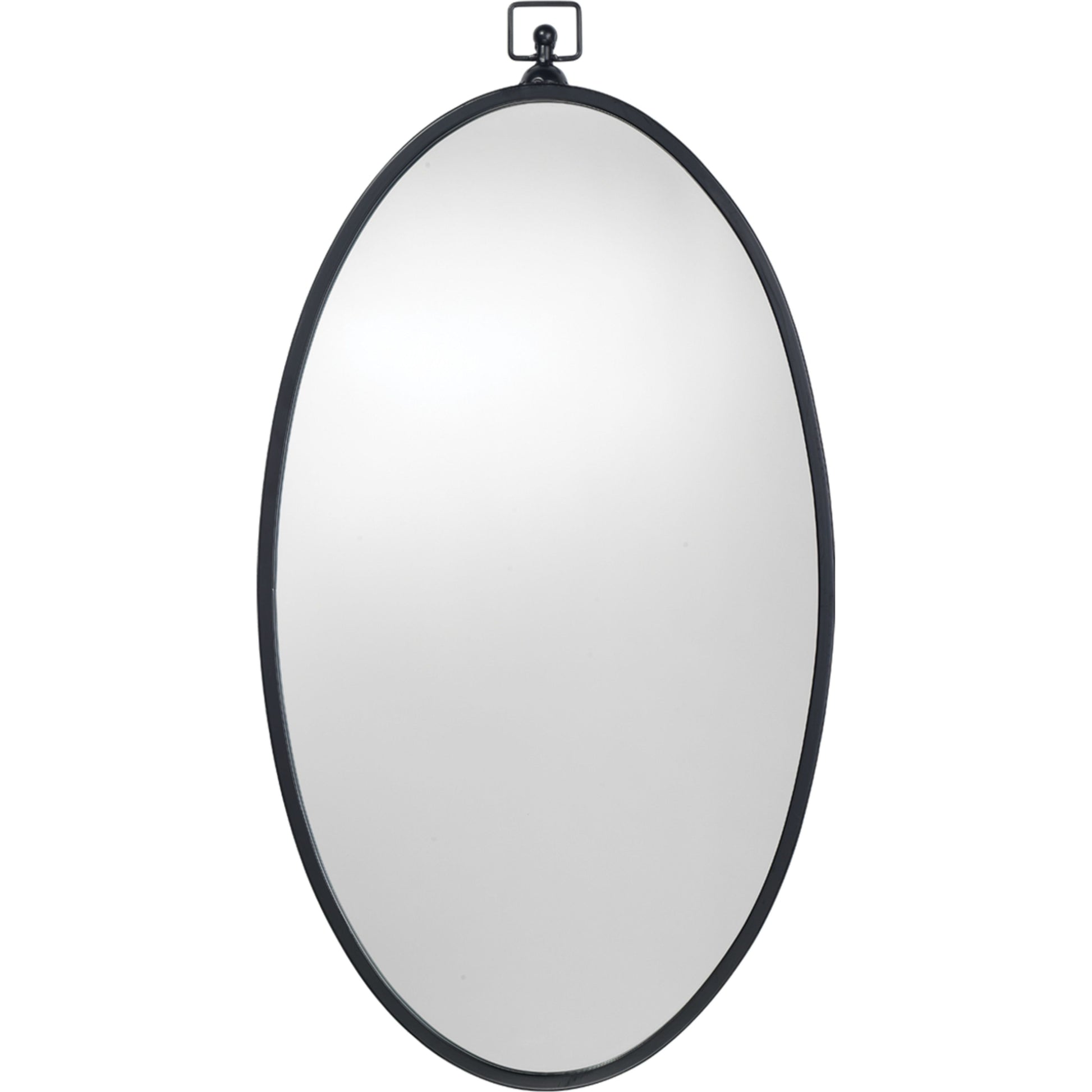 Wade Iron Oval Wall Mirror Black by Jamie Young
