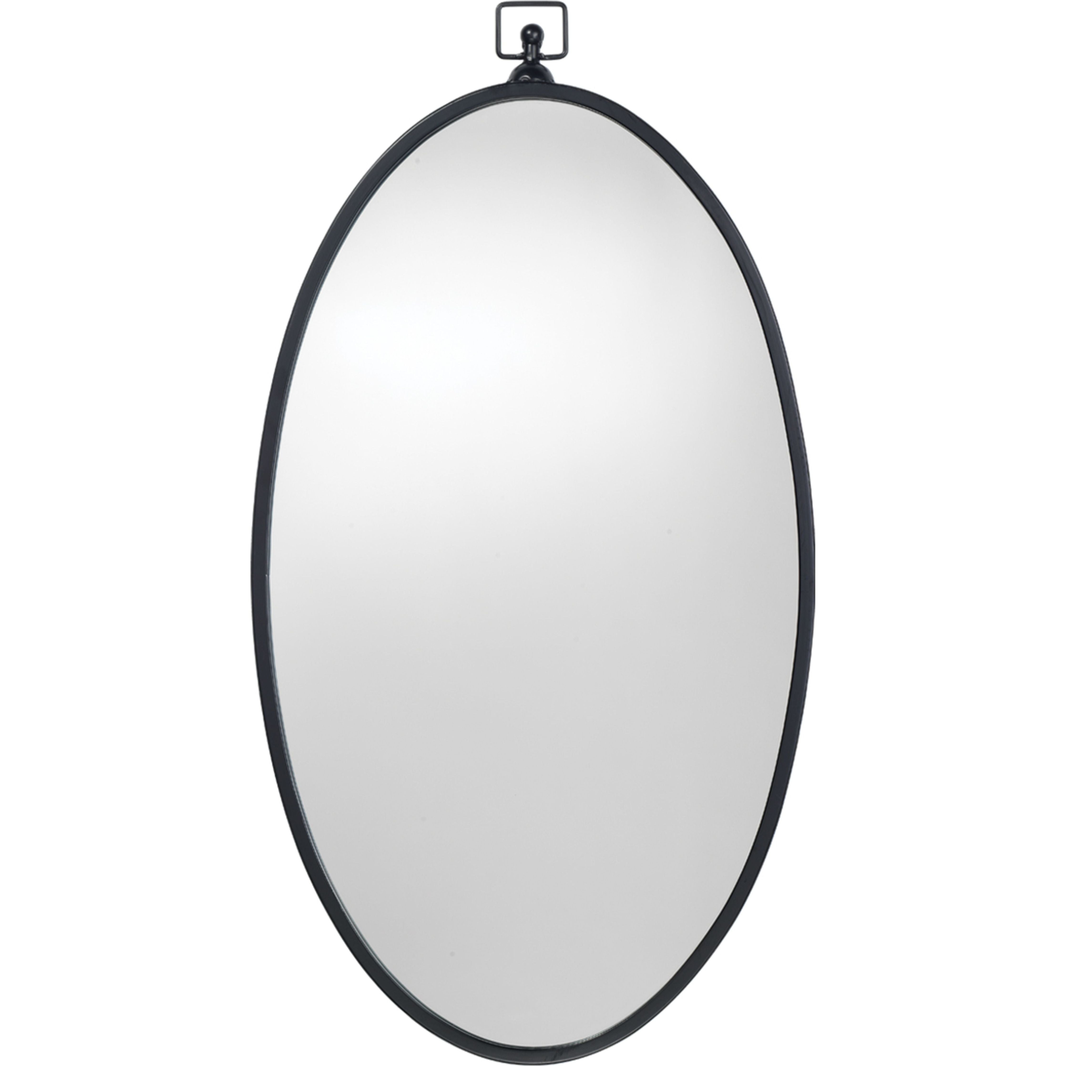 Wade Iron Oval Wall Mirror Black by Jamie Young