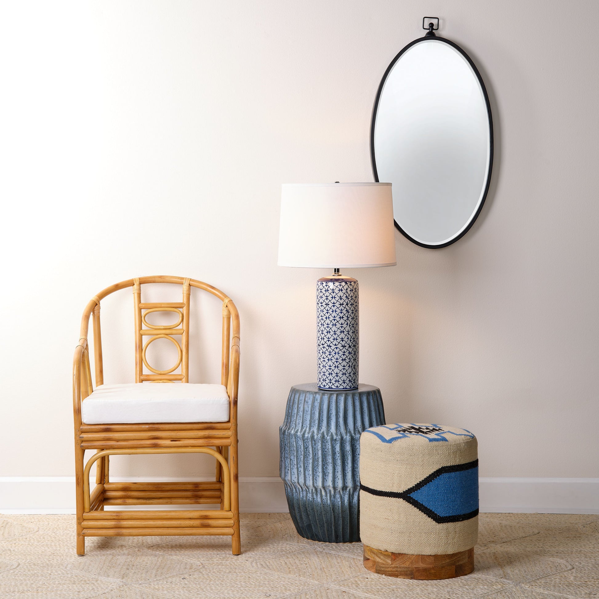 Wade Iron Oval Wall Mirror by Jamie Young