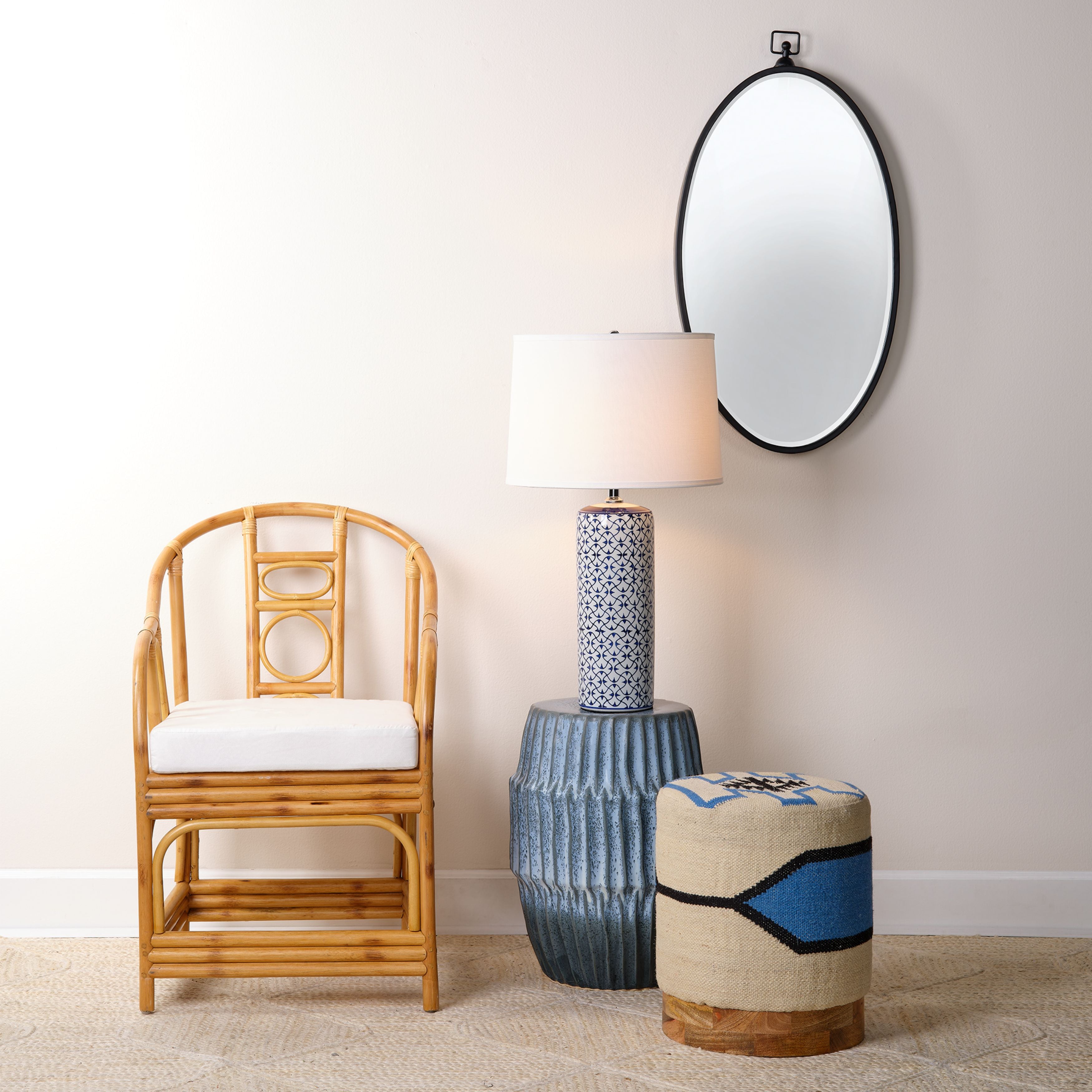 Wade Iron Oval Wall Mirror by Jamie Young