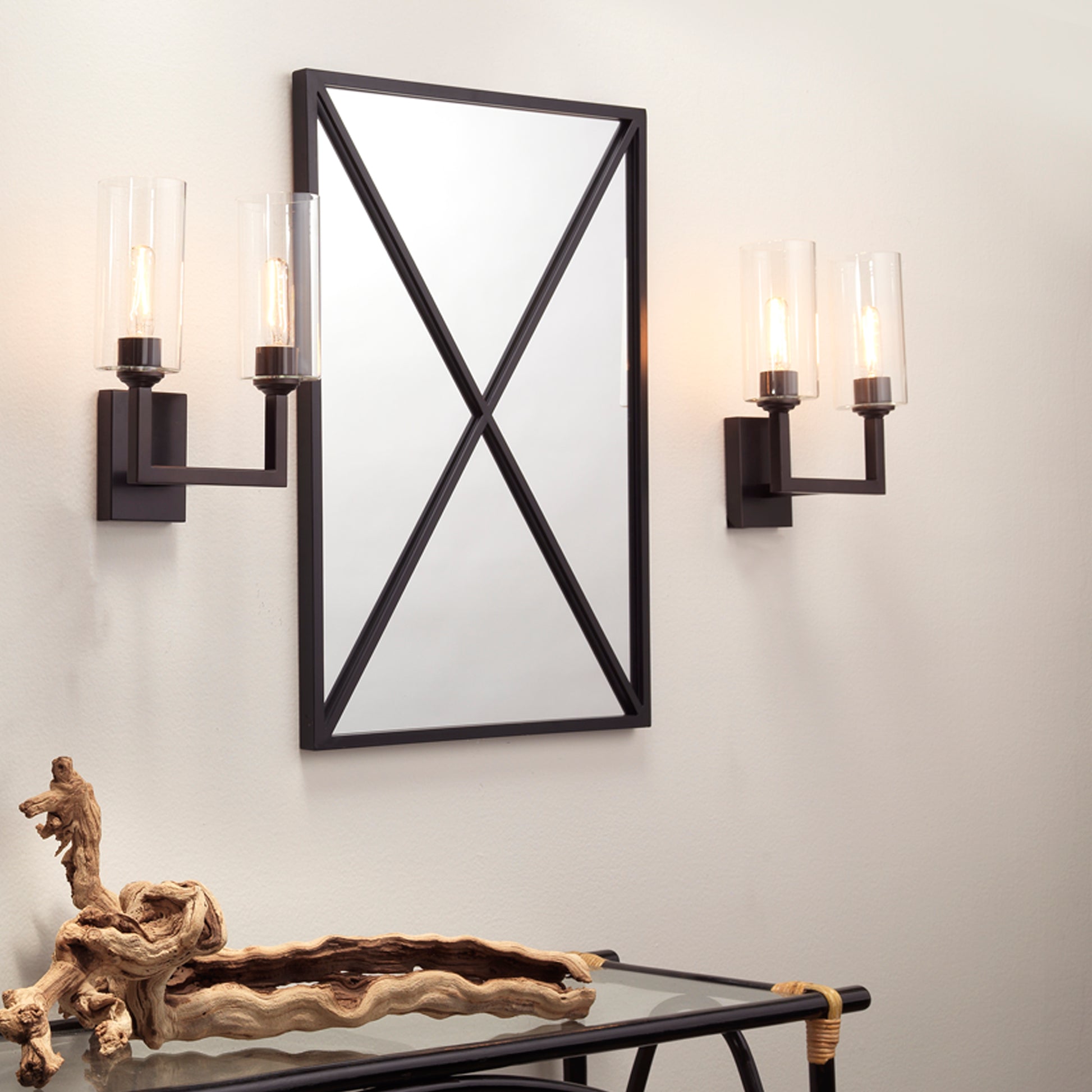 Xander Iron Rectangle Wall Mirror by Jamie Young