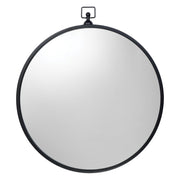 Zoe Iron Round Wall Mirror, Black by Jamie Young