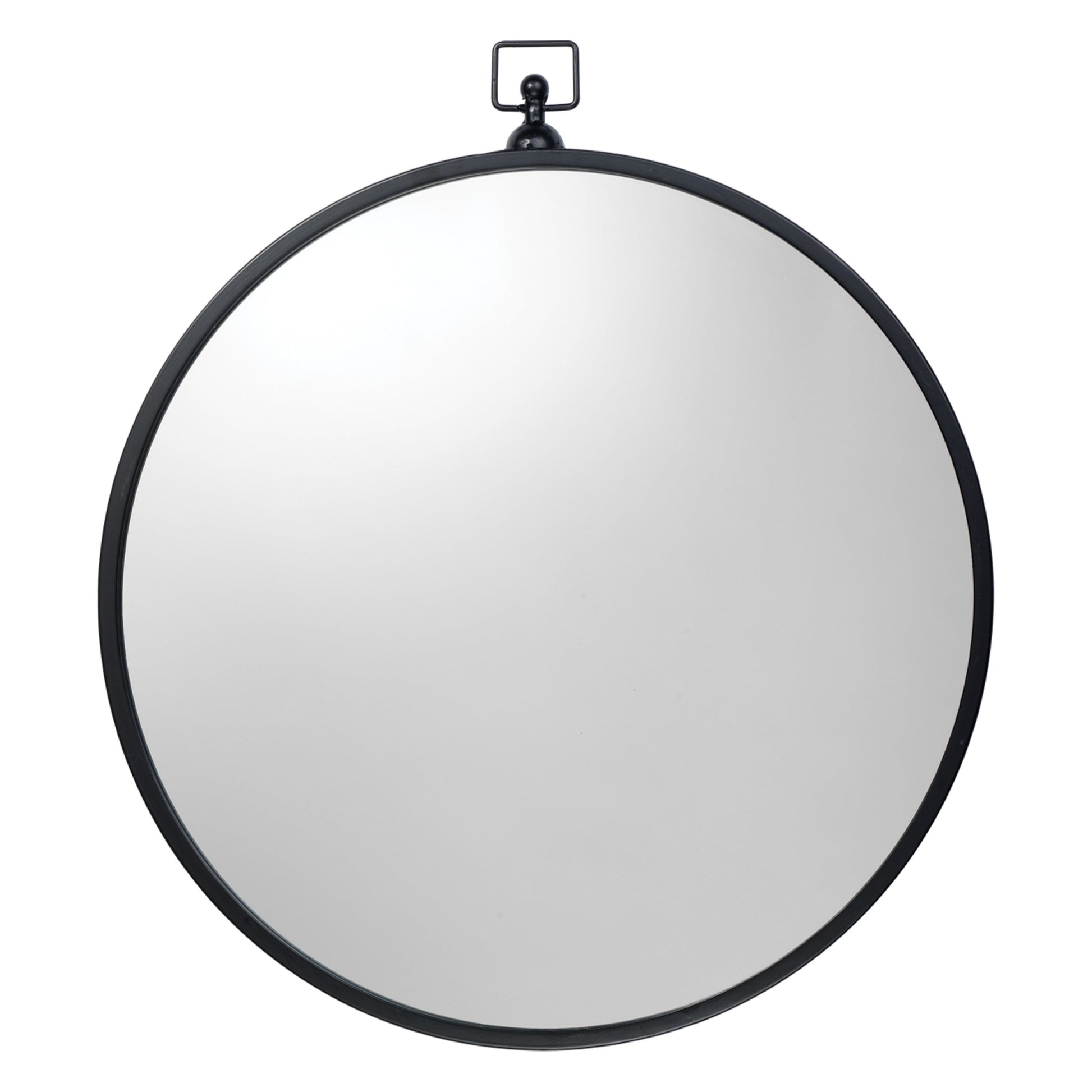 Zoe Iron Round Wall Mirror, Black by Jamie Young