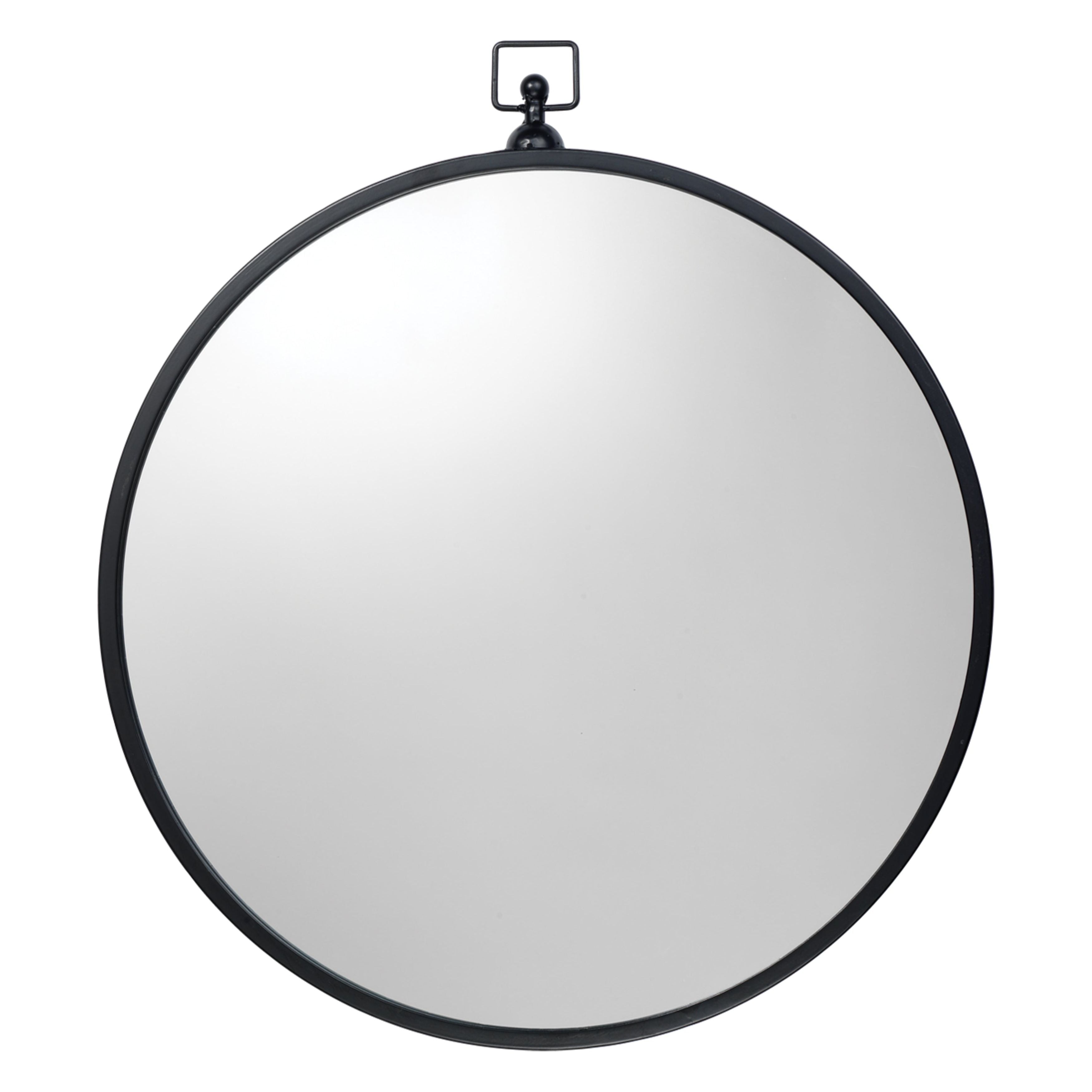 Zoe Iron Round Wall Mirror, Black by Jamie Young