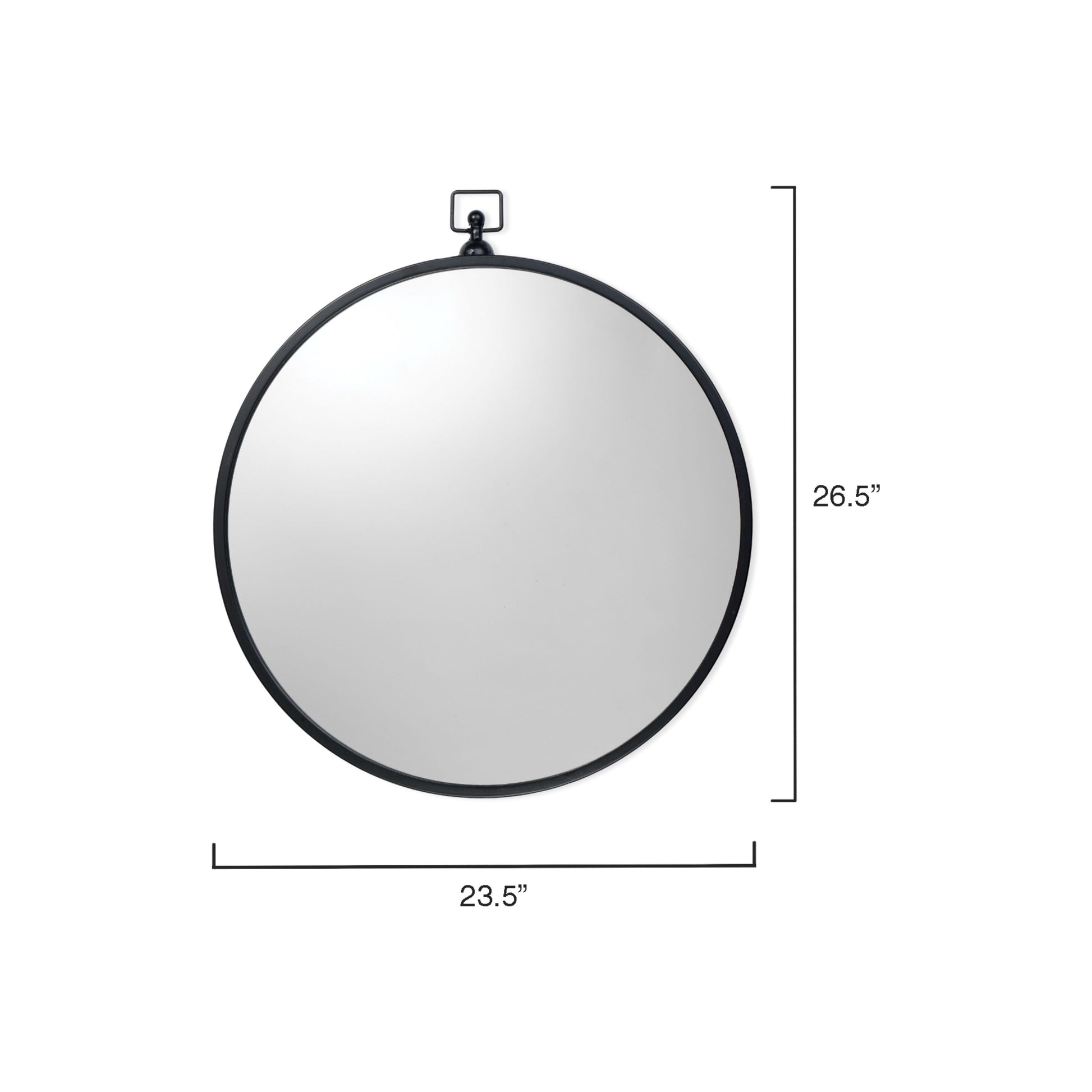 Zoe Iron Round Wall Mirror, Black by Jamie Young