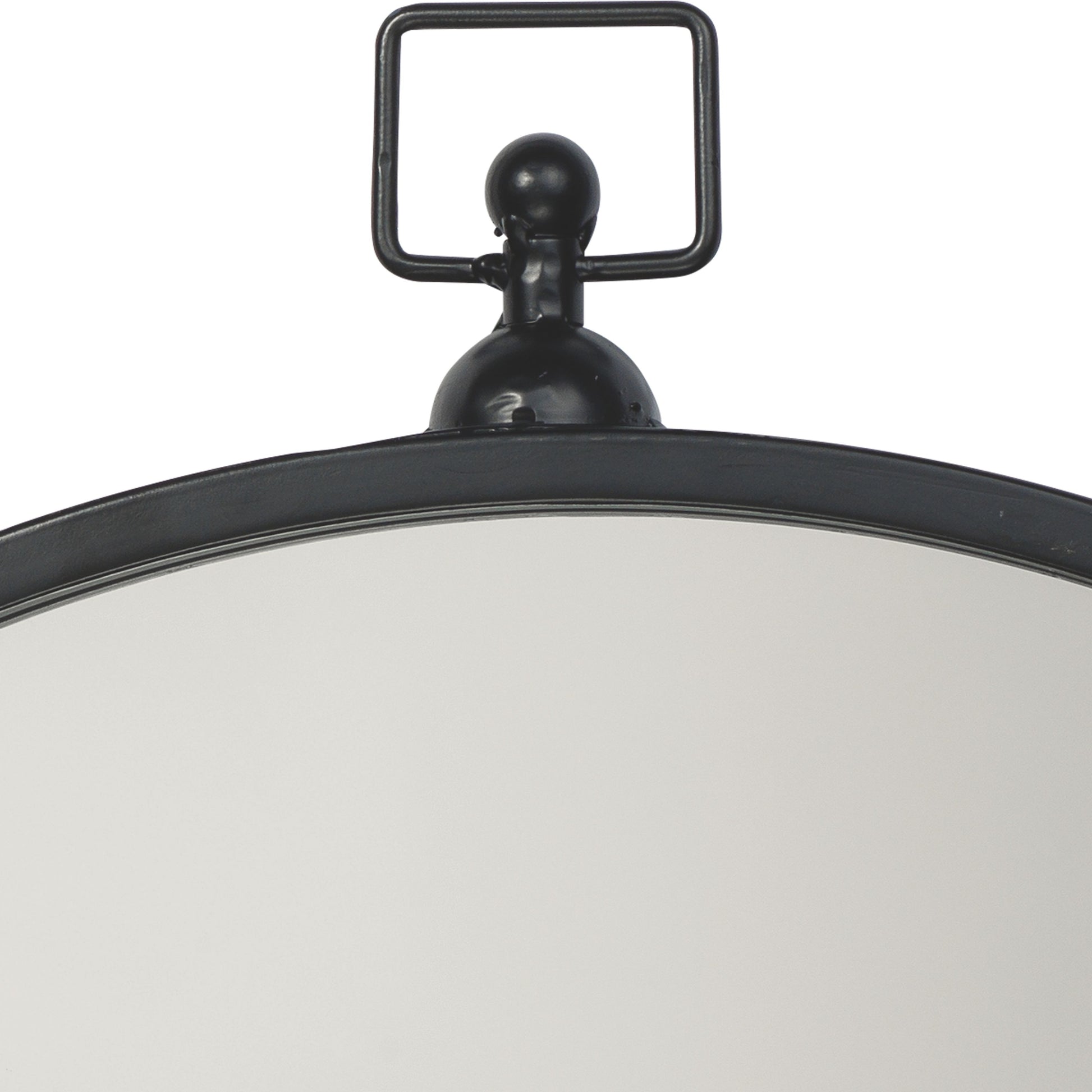 Zoe Iron Round Wall Mirror, Black by Jamie Young
