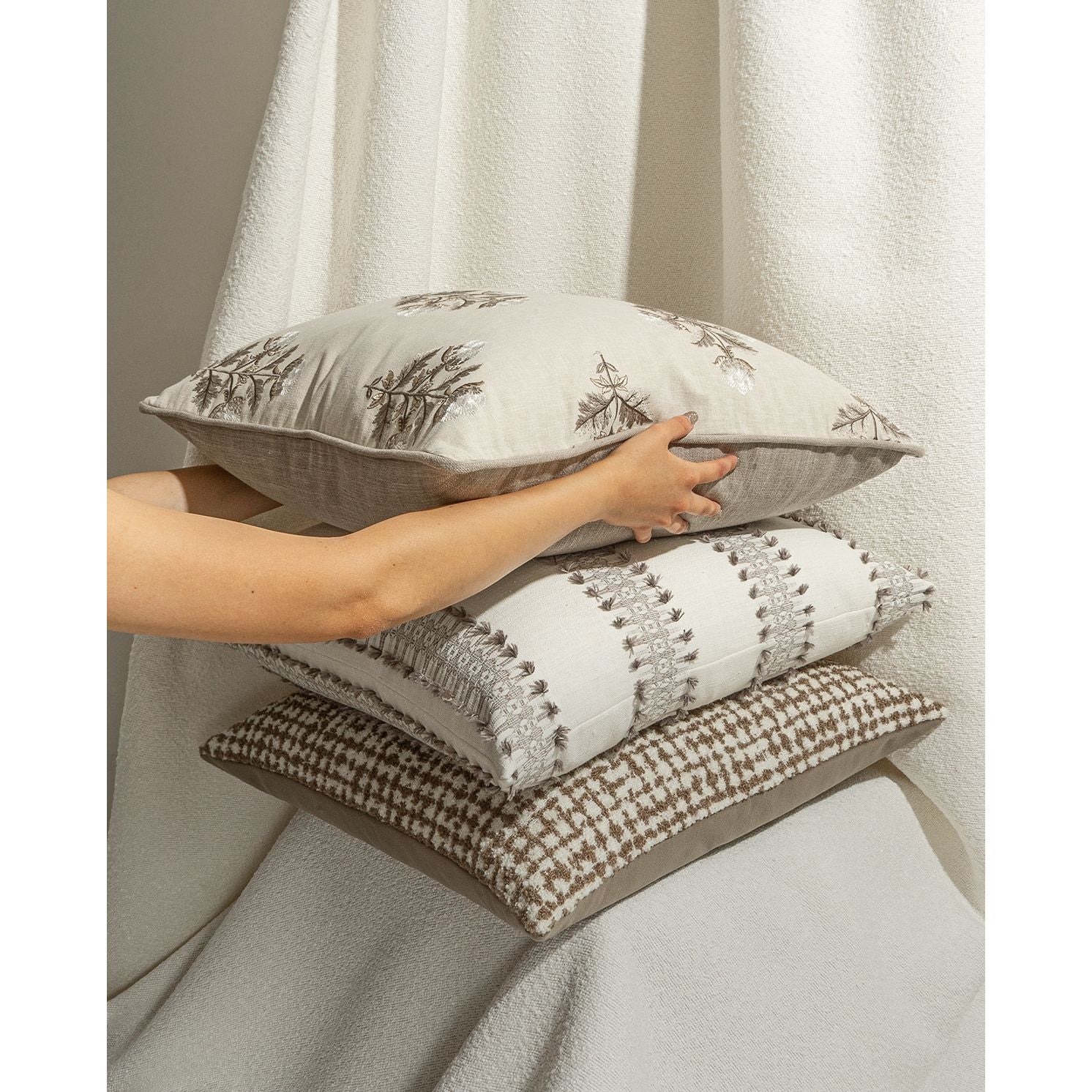 Bloomfield Square Pillow – Truffle by DV KAP Home