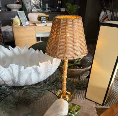 The Palma Rechargeable Bamboo Touch Lamp by Ivory & Olive