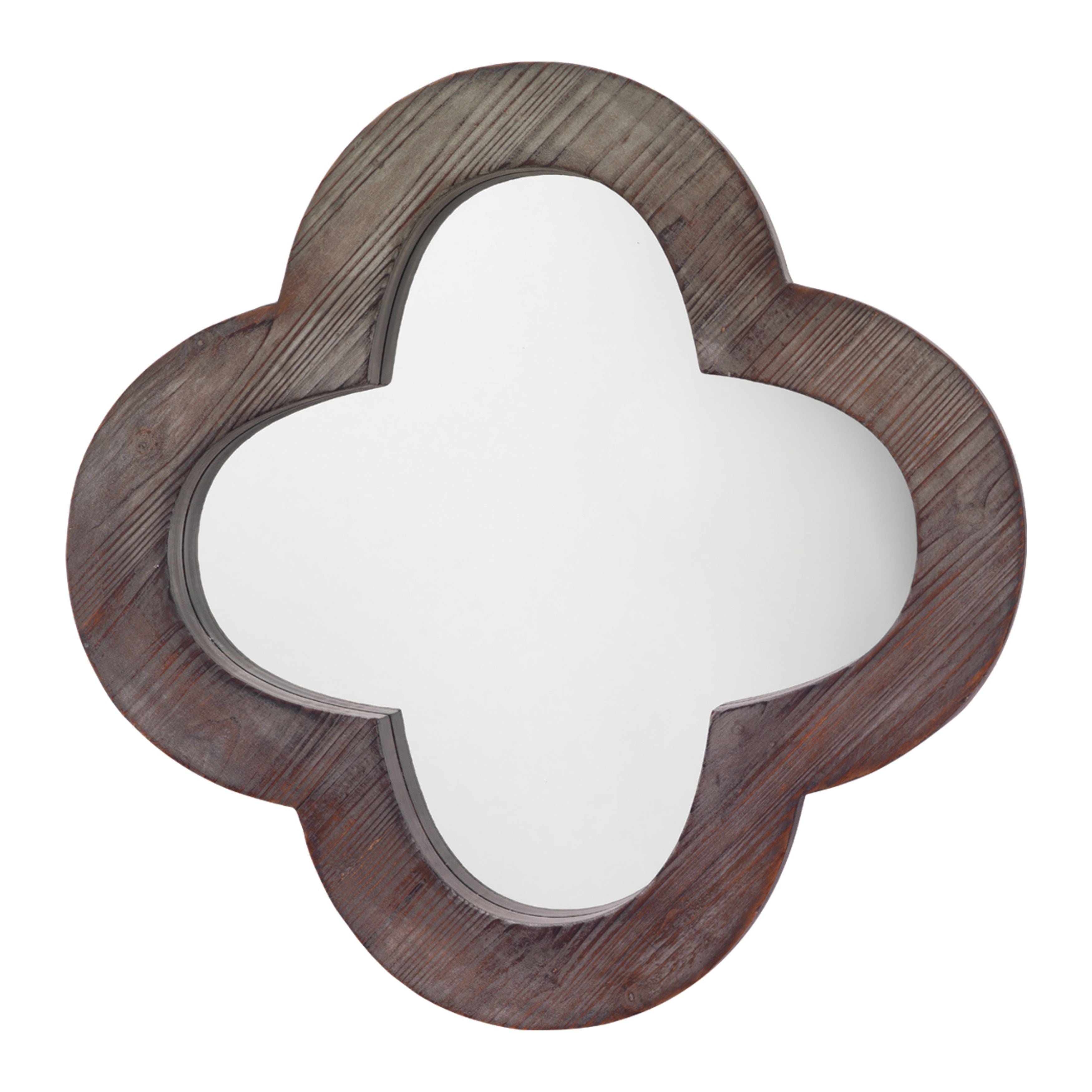 Clover Wood Wall Mirror, Grey Wash by Jamie Young