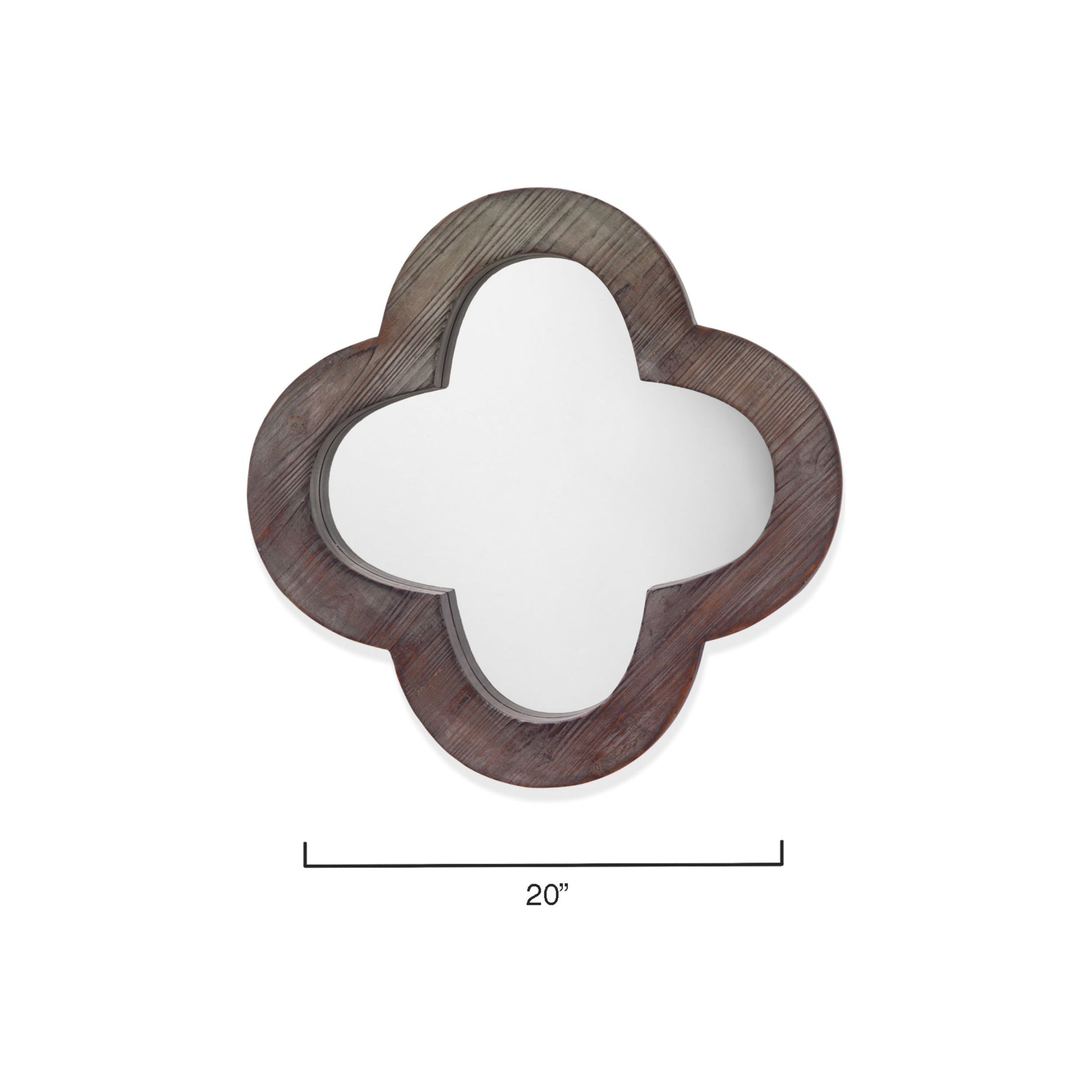 Clover Wood Wall Mirror, Grey Wash by Jamie Young