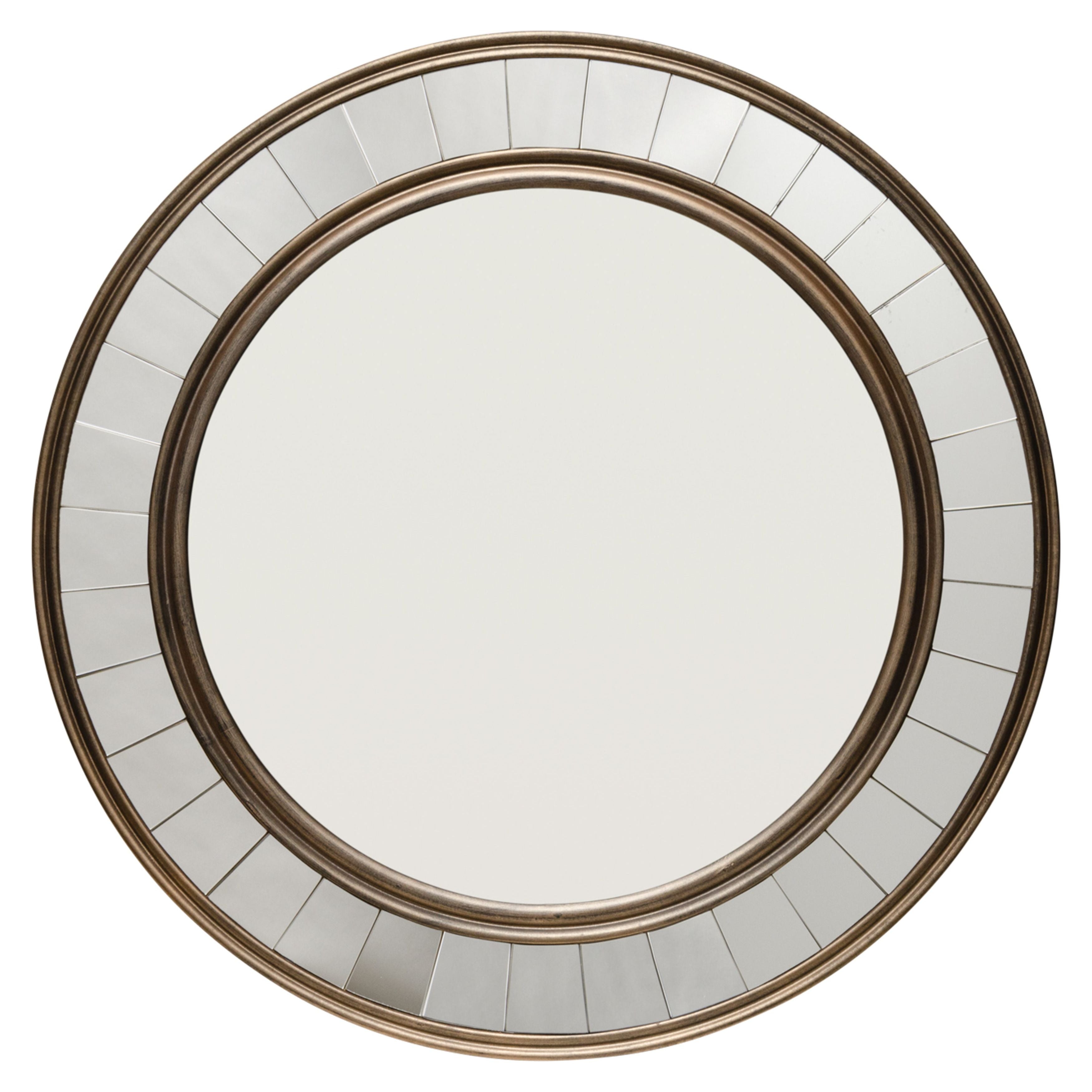 Coltrane Wood Round Wall Mirror, Antique Bronze by Jamie Young