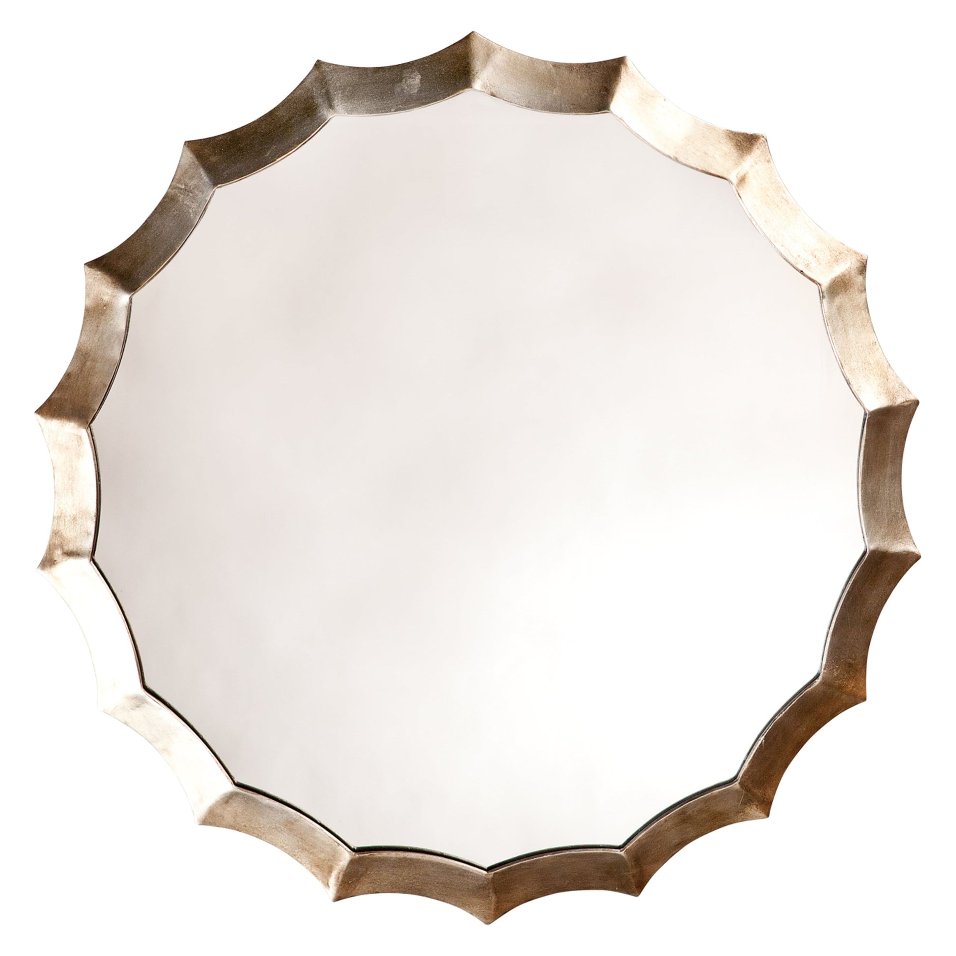 Round Metal Scalloped Wall Mirror by Jamie Young