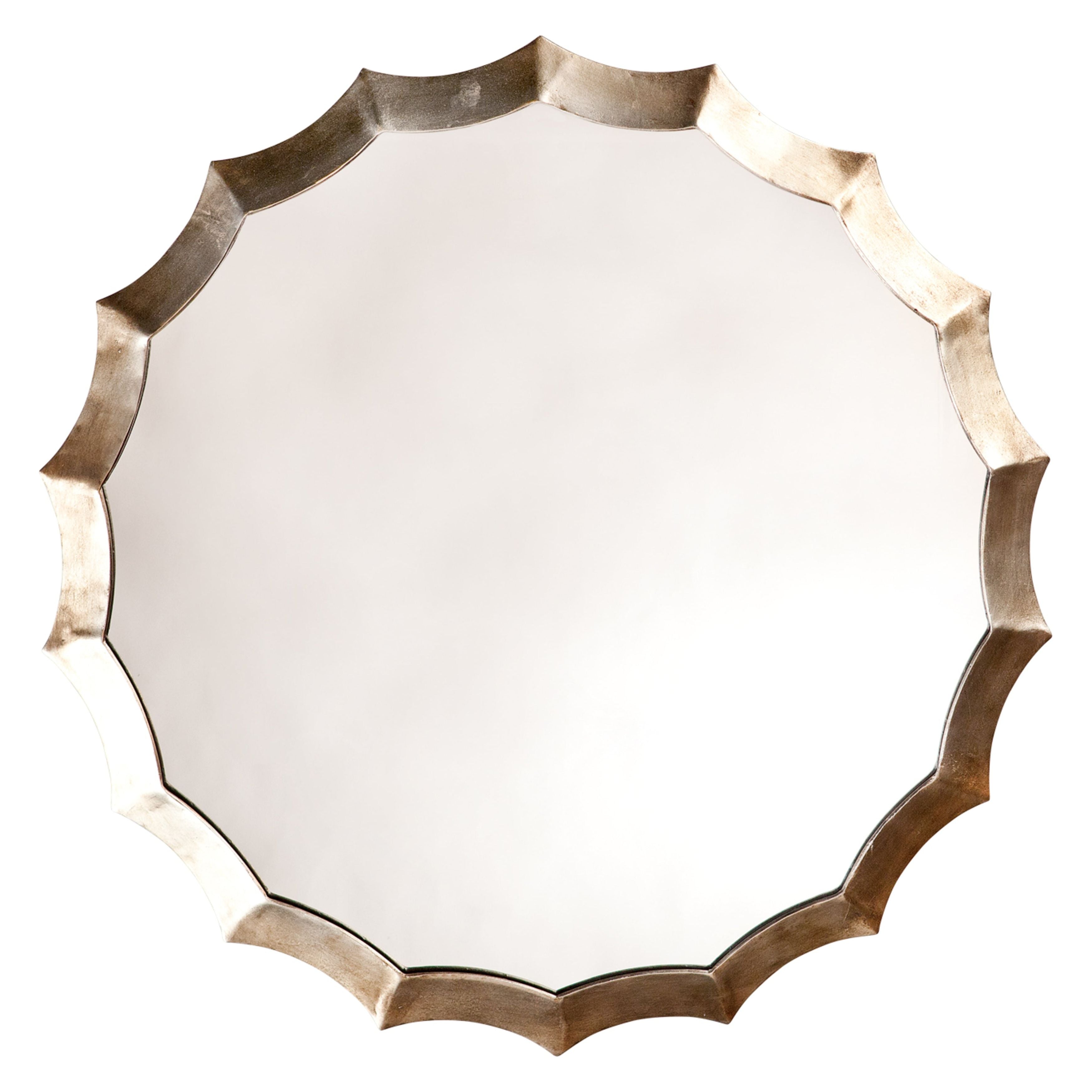 Round Metal Scalloped Wall Mirror by Jamie Young