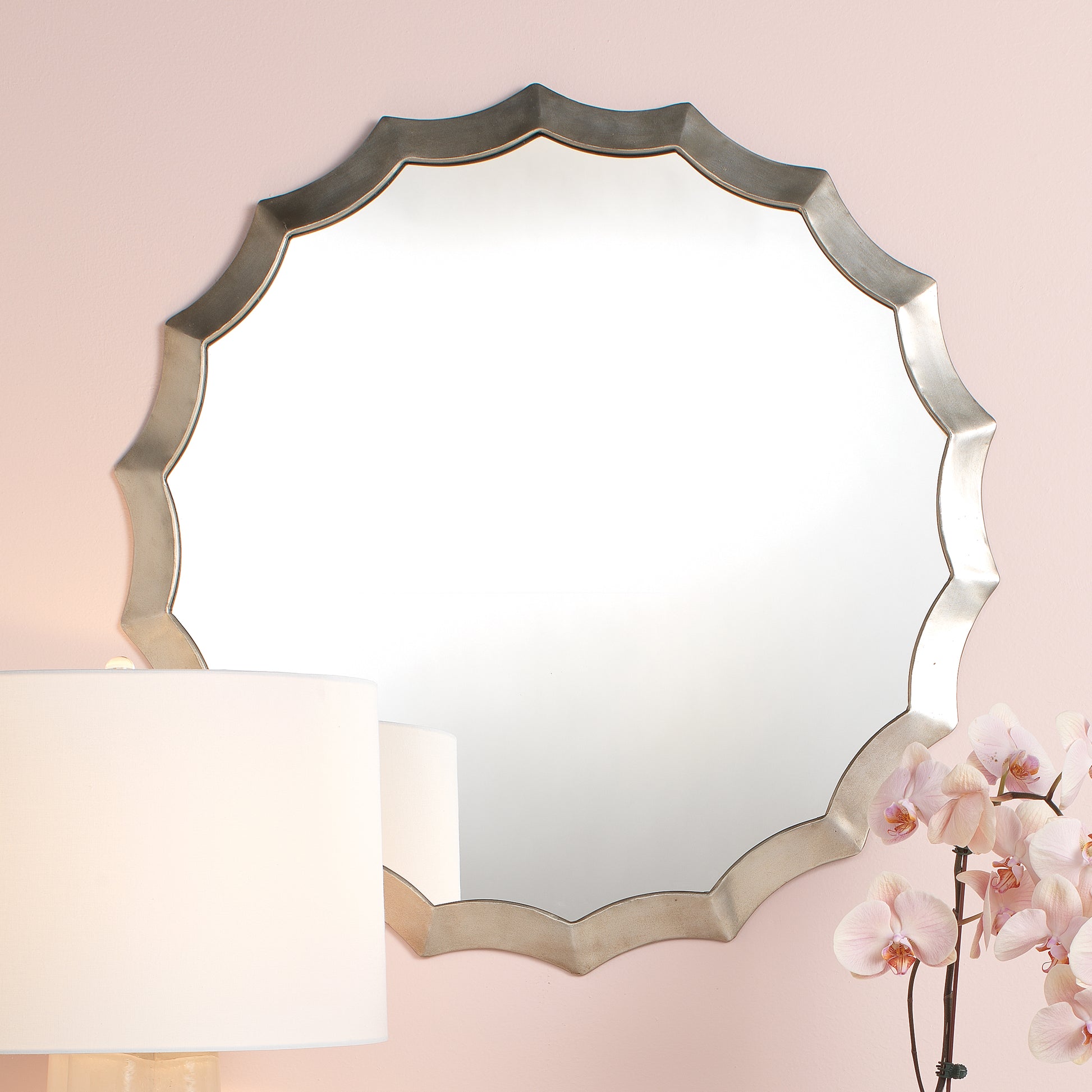 Round Metal Scalloped Wall Mirror by Jamie Young