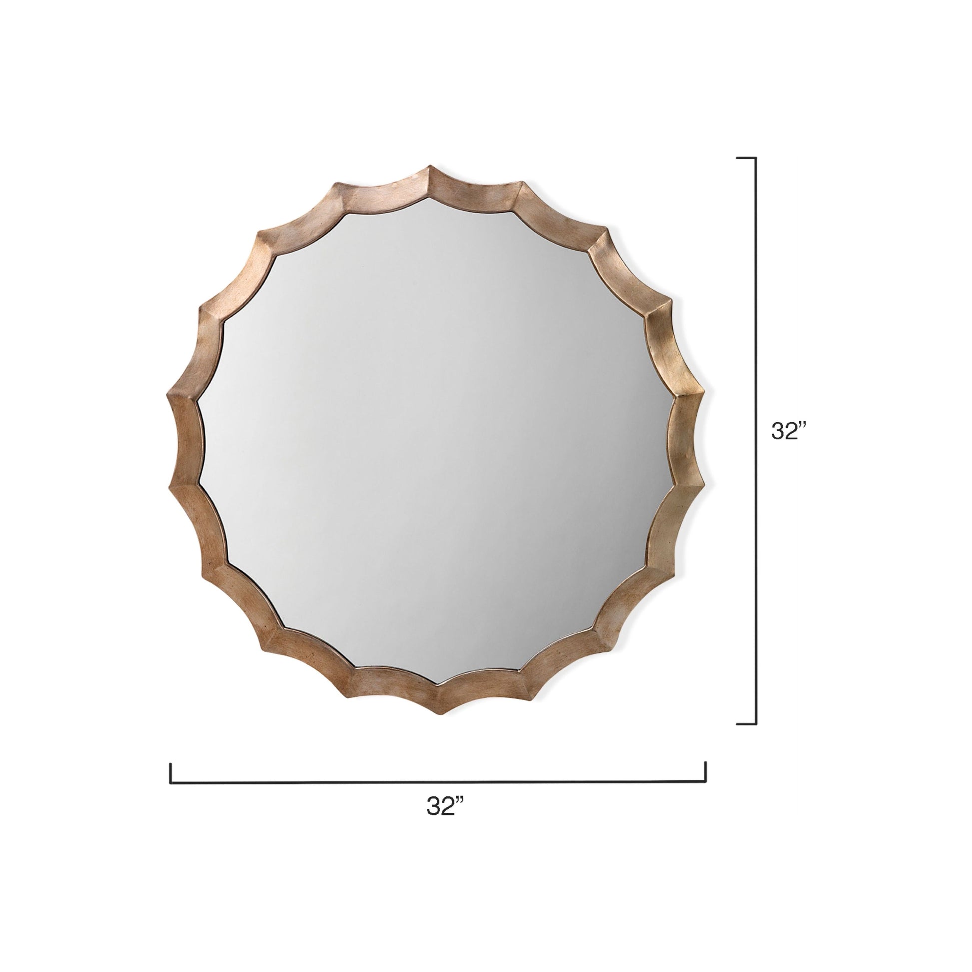 Round Metal Scalloped Wall Mirror by Jamie Young
