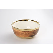 Madera Porcelain Large Serving Bowl – Wood & Gold by Pampa Bay