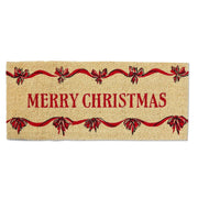 Merry Christmas Bows Estate Coir Doormat | tag