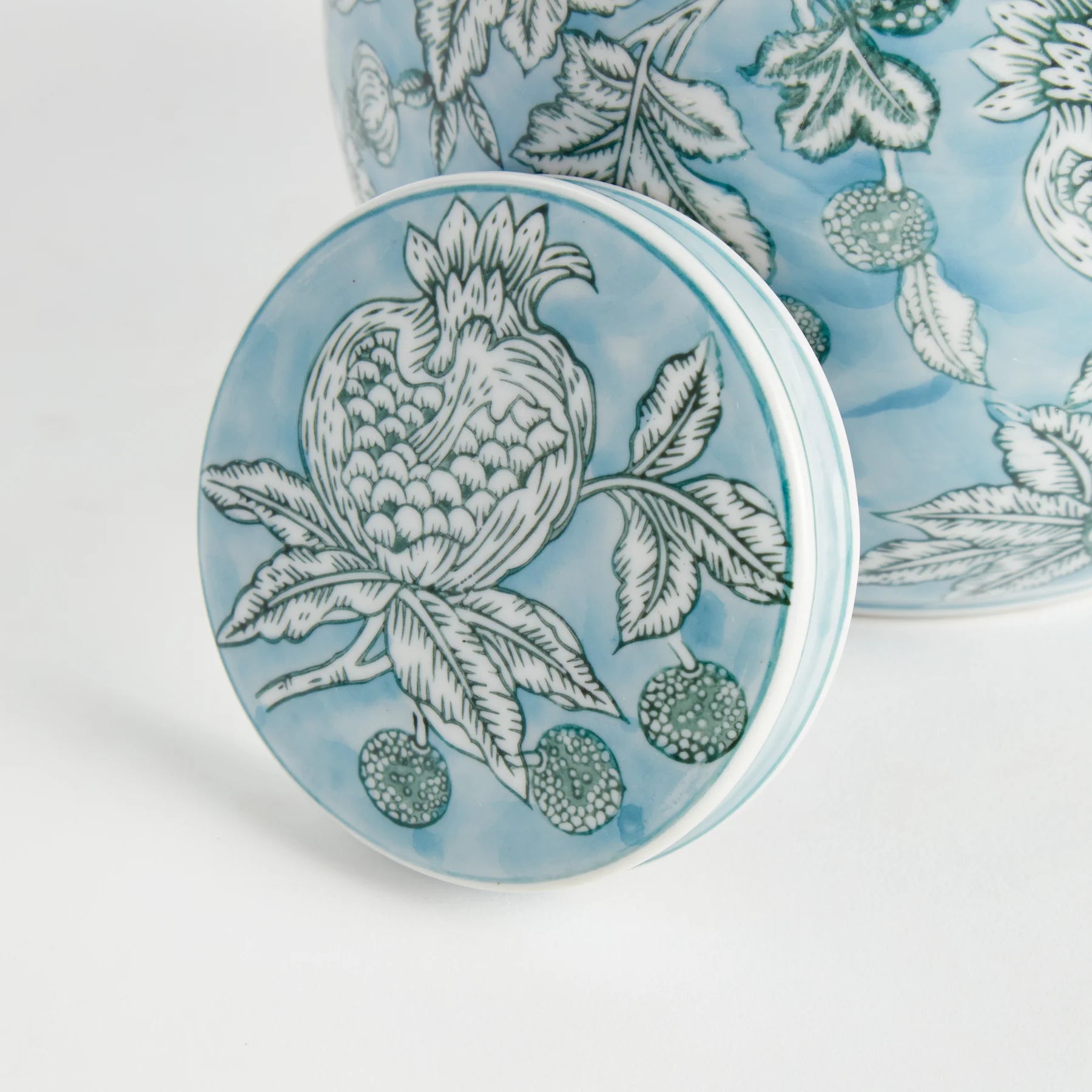 Pomegranate Sketch Lidded Jar – Light Blue | Napa Home & Garden by Napa Home & Garden