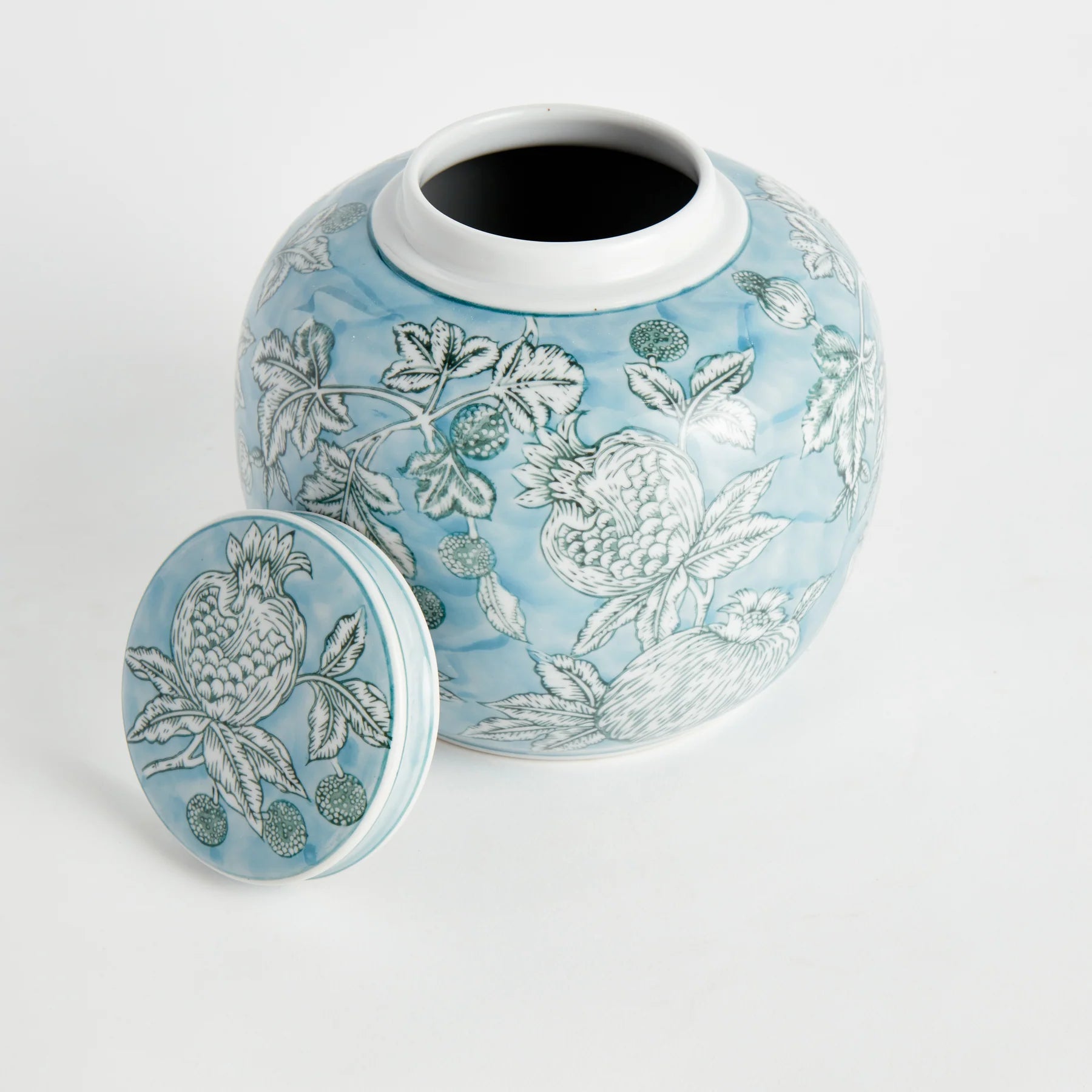 Pomegranate Sketch Lidded Jar – Light Blue | Napa Home & Garden by Napa Home & Garden