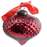 Onion Hobnail Ruby Glass 4" Ornament by Porch View