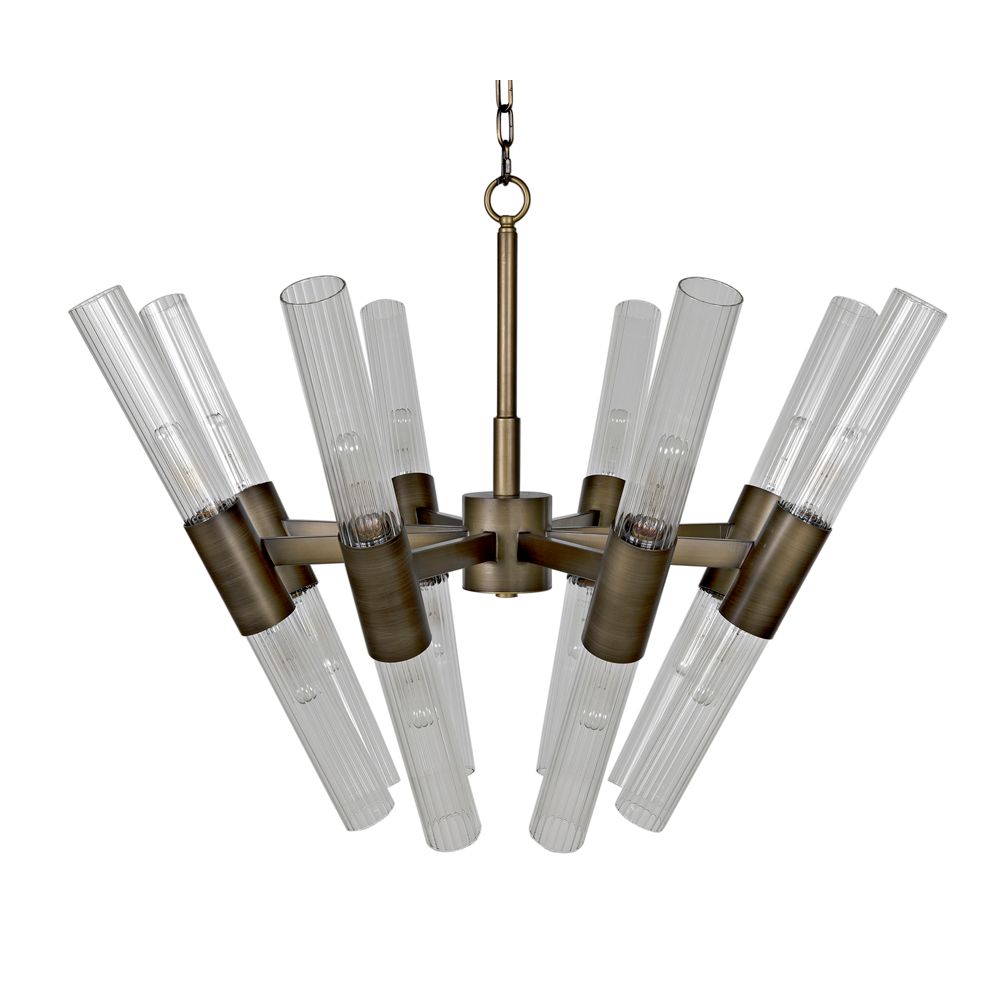 Moira Chandelier, Aged Brass Finish by NOIR