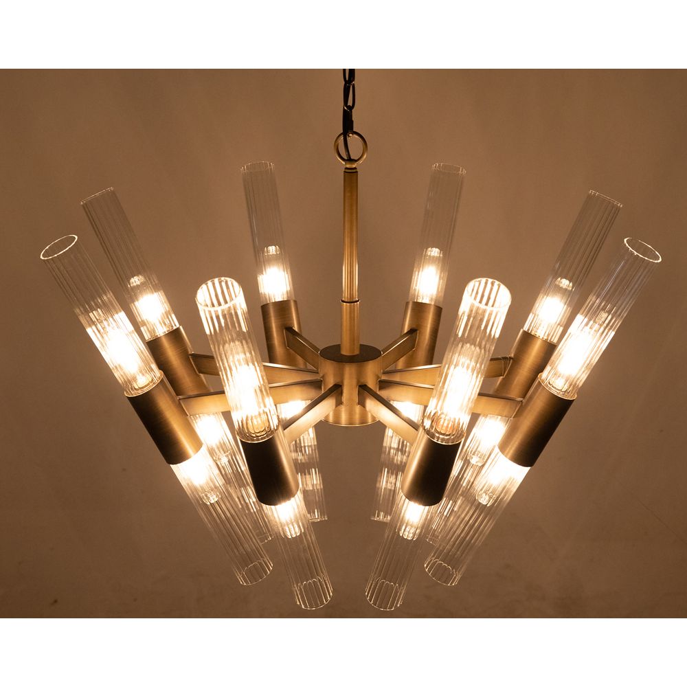Moira Chandelier, Aged Brass Finish by NOIR