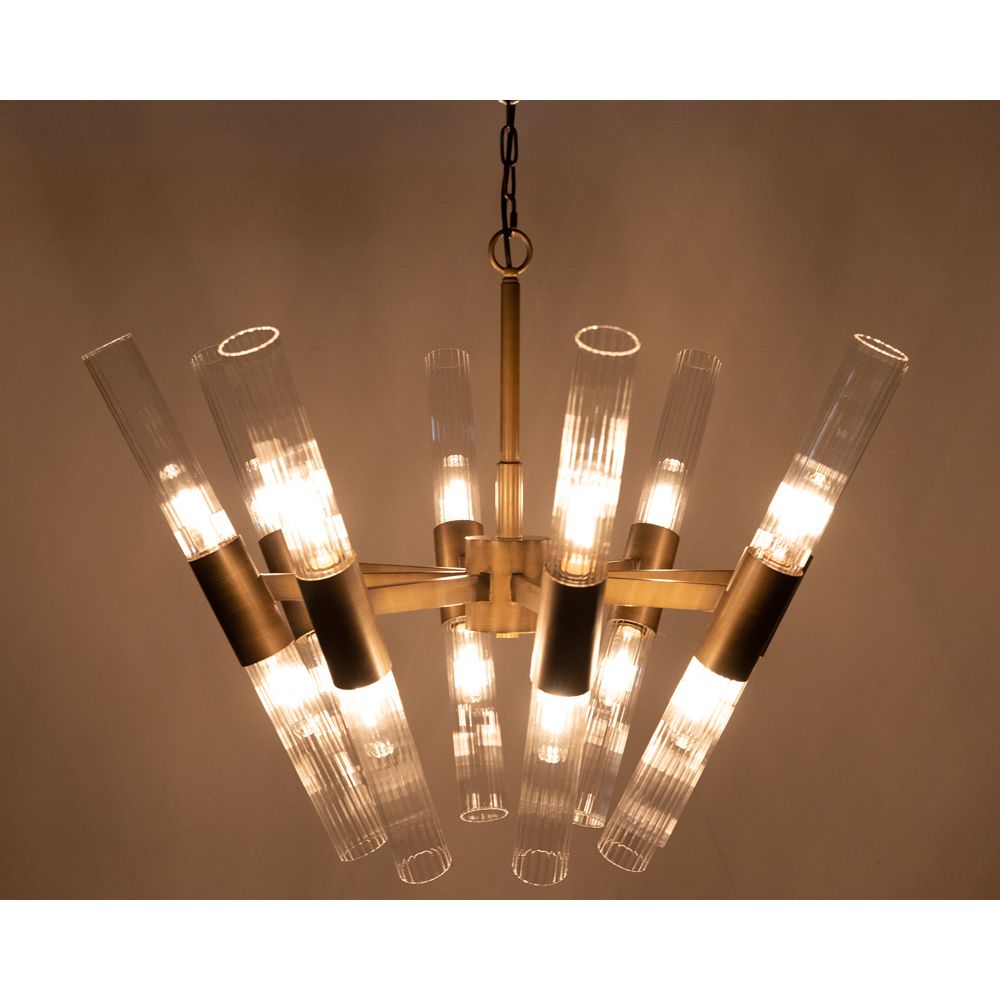 Moira Chandelier, Aged Brass Finish by NOIR