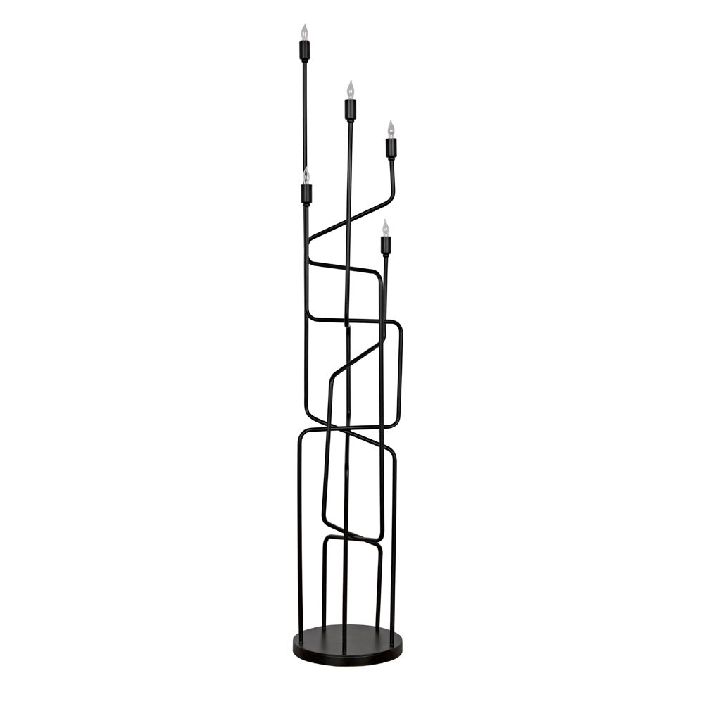 Moriarty Floor Lamp, Black Metal by NOIR