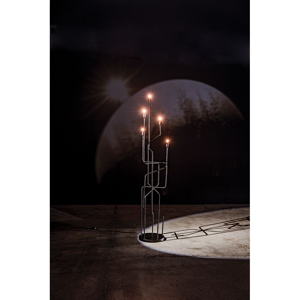 Moriarty Floor Lamp, Black Metal by NOIR