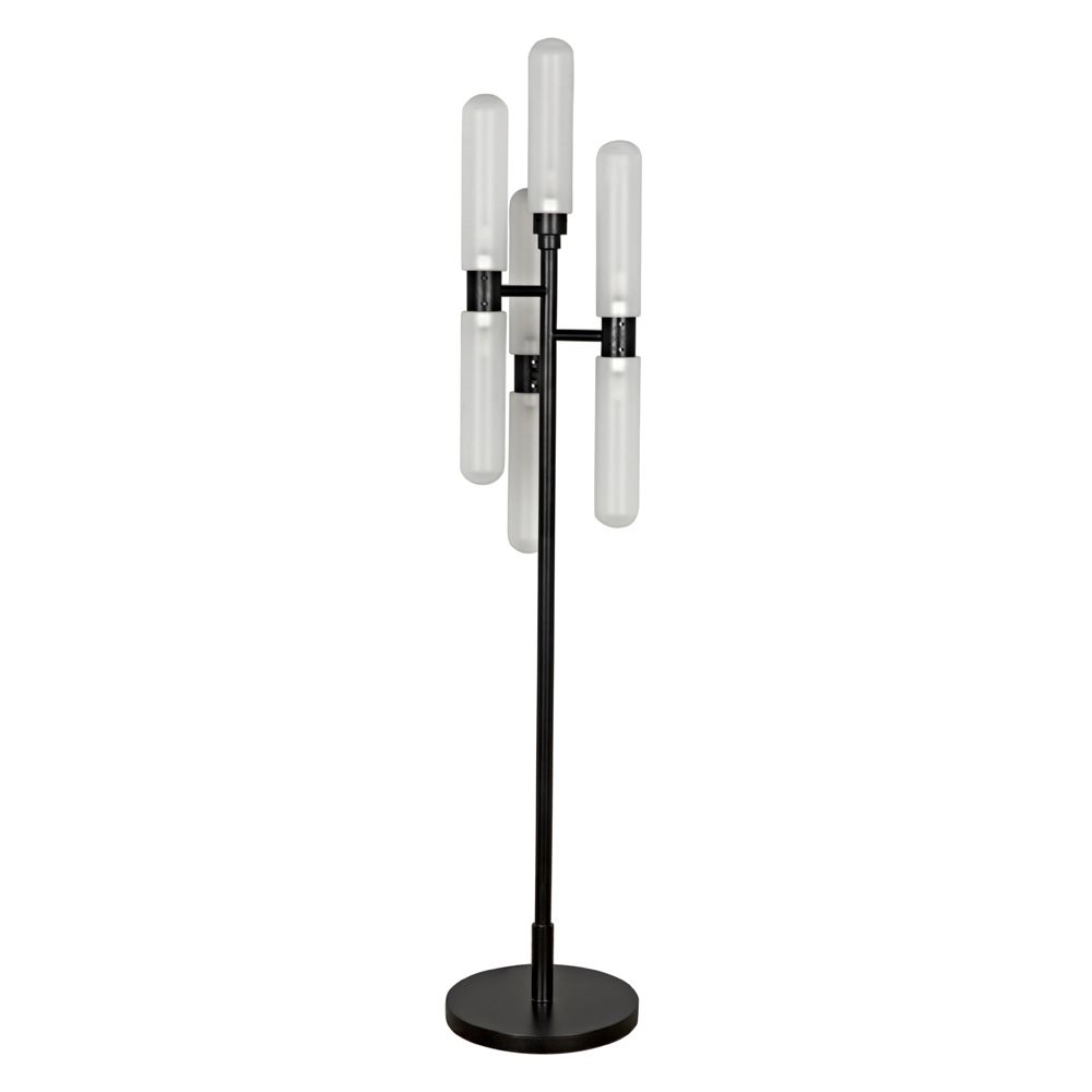 Dominique Floor Lamp, Black Metal by NOIR