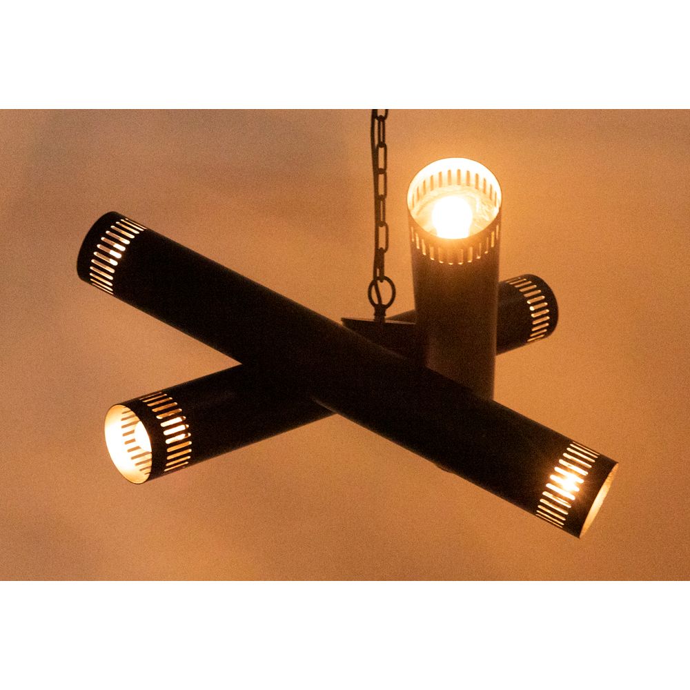 Javelin Chandelier, Black Steel by NOIR